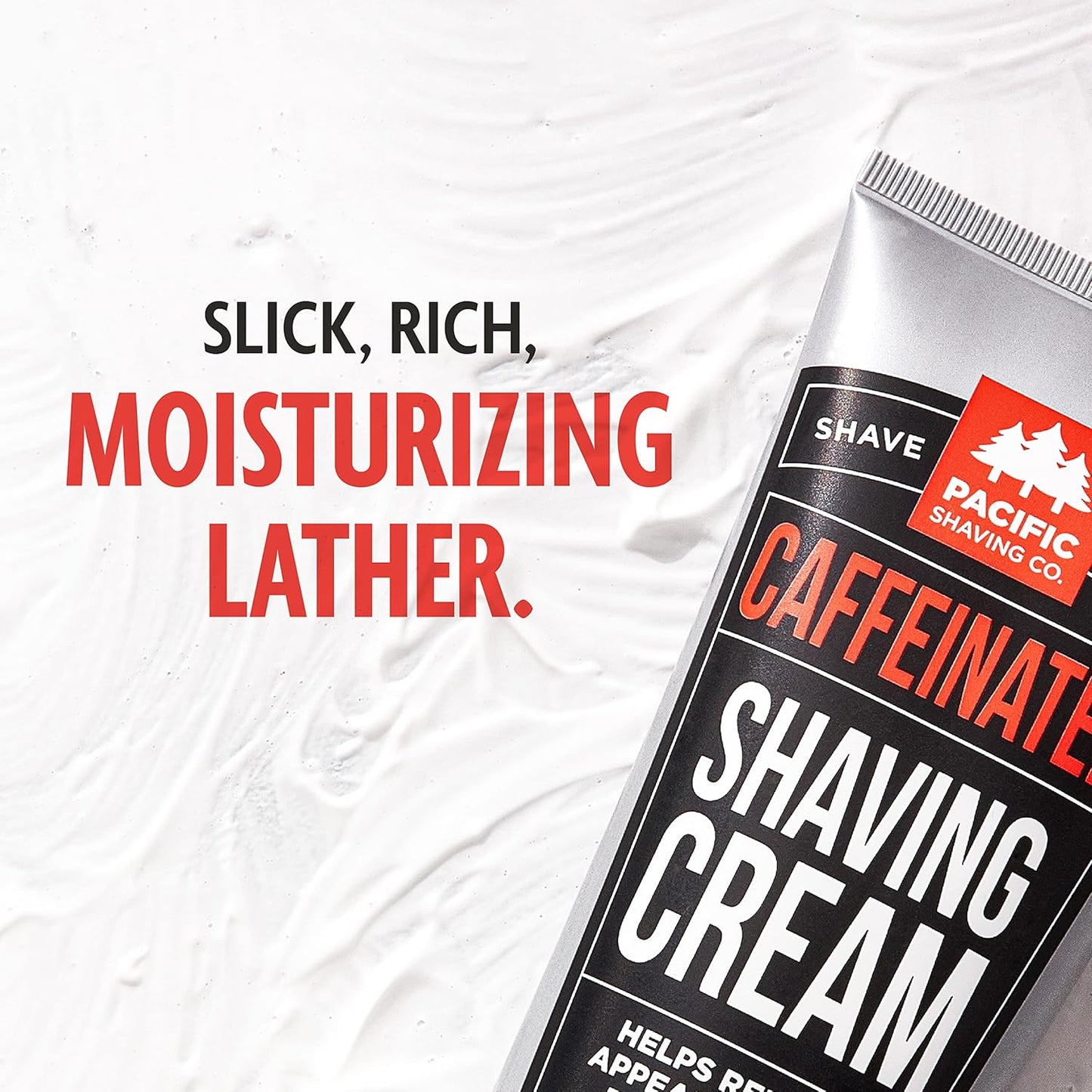 Pacific Shaving Company Caffeinated Shaving Cream - Caffeine, Shea Butter + Spearmint Antioxidant Shaving Cream - Clean Formula for Hydrating, Redness Reducing + Irritation-Free Shave (3.4 Oz, 2 Pack)