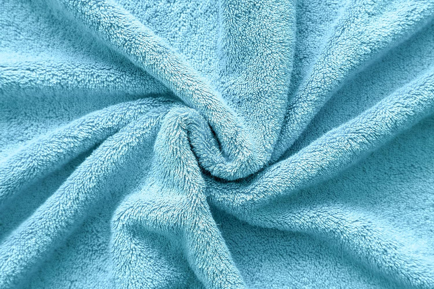 American Veteran Towel, 100% Cotton Turkish 6 Piece Towel Set Luxury Towels Set of 6 for Bathroom Essentials, 2 Bath Towels 2 Hand Towels 2 Washcloths, Sky Blue