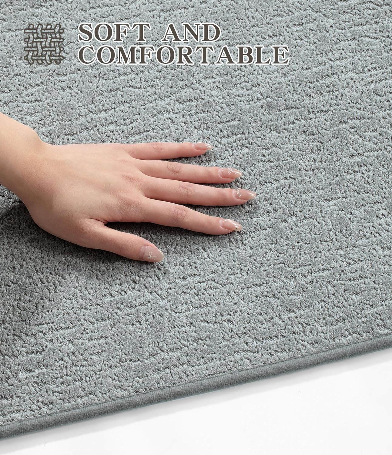 chakme Bathroom Rug Sets 2 Piece, Ultra Thin Bath Mat Quick Dry Bath Mat Set, Absorbent Bath Mat for Bathroom Non Slip Machine Washable, (Light Grey, 2 Piece)