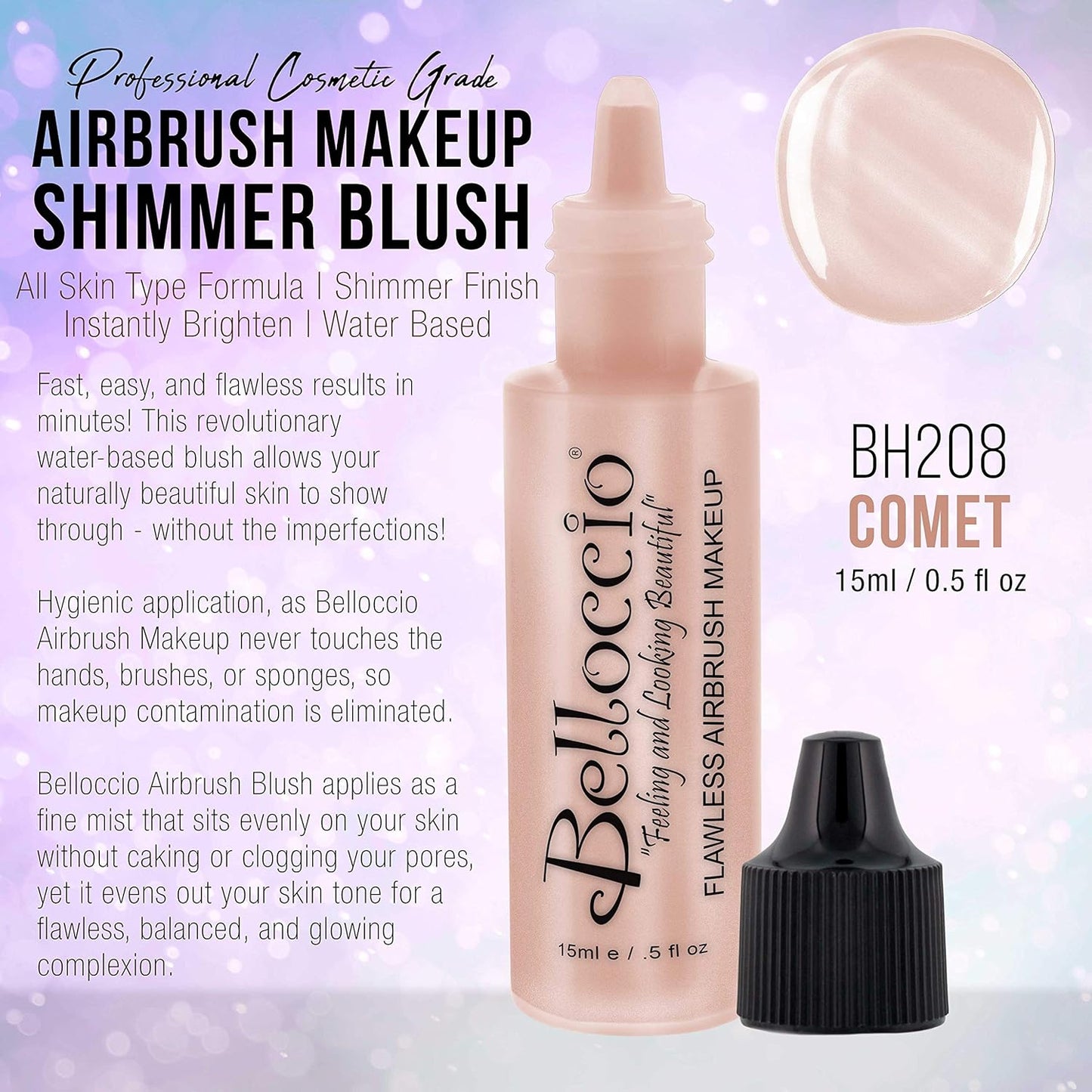 Belloccio's Professional Flawless Airbrush Makeup Highlighter-Shimmer COMET Half Ounce