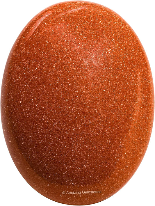 Amazing Gemstone Red Goldstone Crystals and Healing Stones - Large Palm Stone Crystals Piedra - Crystal for Good Luck, Balanced Positive Energy, Meditation - Unique Stocking Stuffers Gifts for Women