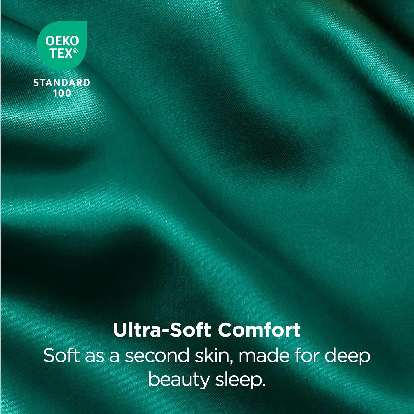 Bedsure Satin Pillowcase 2 Pack Similar to Silk Pillow Cases Standard Size, Green Christmas Pillow Case with Envelope Closure, Decor Gifts for Women Men, Dark Green, 20x26 Inches, 2pcs