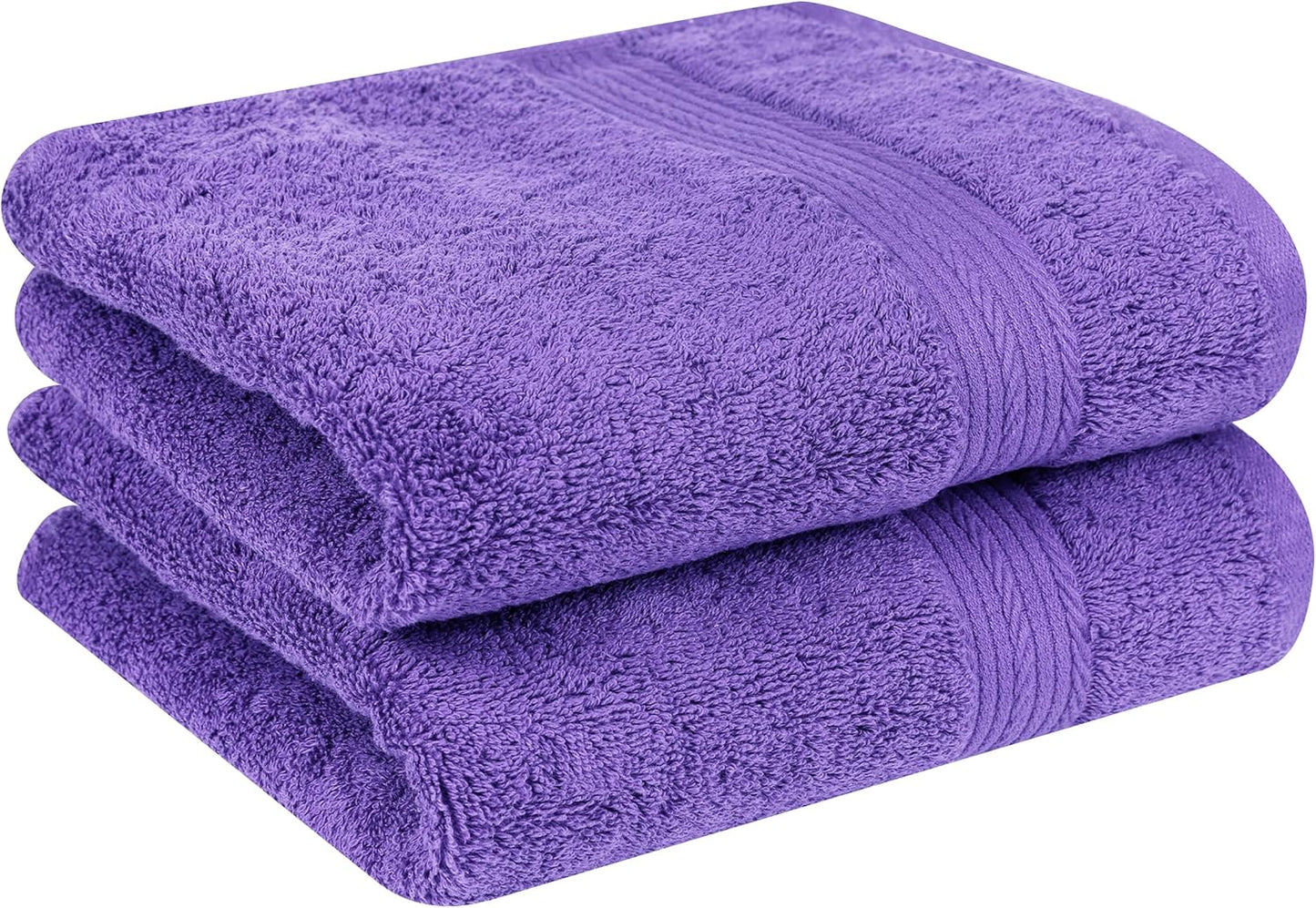 Ample Decor Hand Towel 18 X 28 Inch 600 GSM 100% Cotton, Premium Soft Absorbent - 2 Pcs Purple
