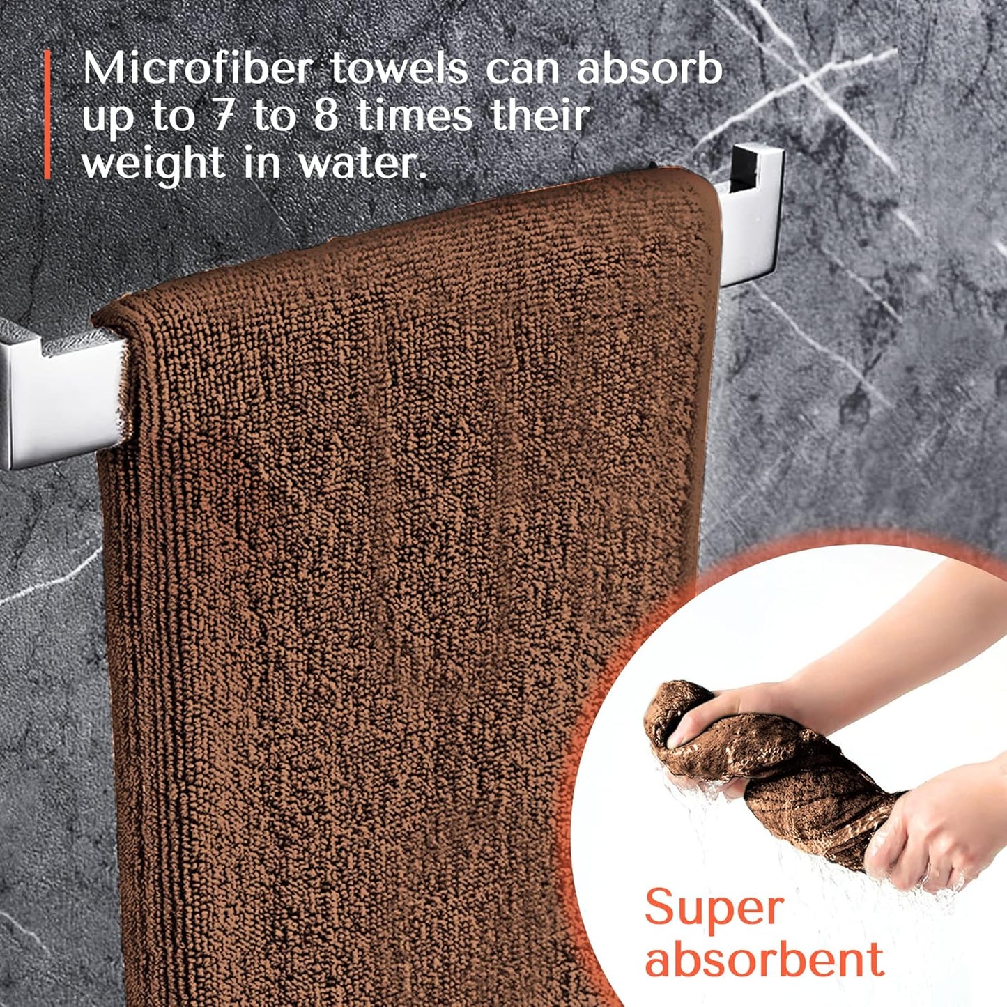 TASALON Microfiber Hair Towel for Salon - 10 Pack - 29 x 16 Inches, Quick Dry and Ultra-Soft Facial Towels with Soft Absorbant - Brown