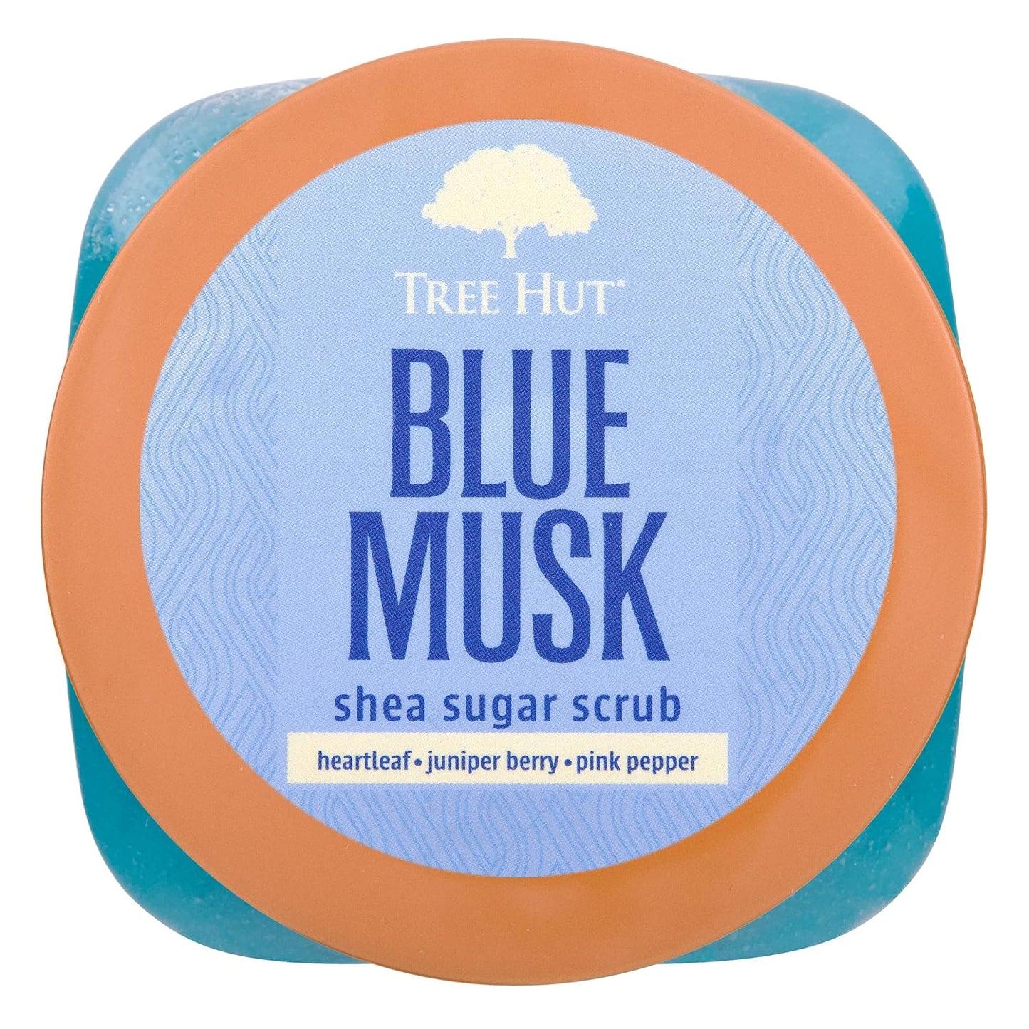 Tree Hut Blue Musk Shea Sugar Scrub, Exfoliating, Hydrating & Moisturizing Body Scrub with Shea Butter & Nourishing Essential Oils, Smooth & Soften Skin, 18 oz