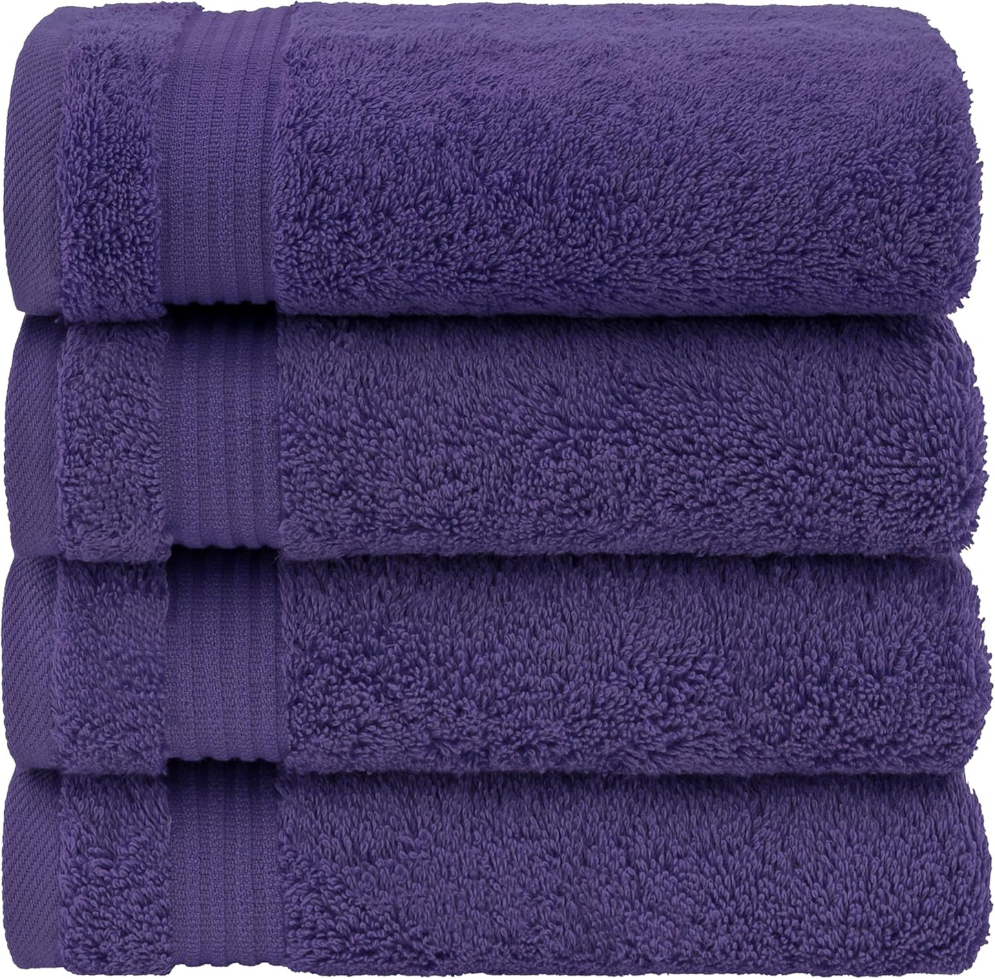 American Veteran Towel, Hand Towels for Bathroom Set of 4, 100% Cotton Turkish Hand Towel Sets, Soft Hand Face Towels, Purple Hand Towels