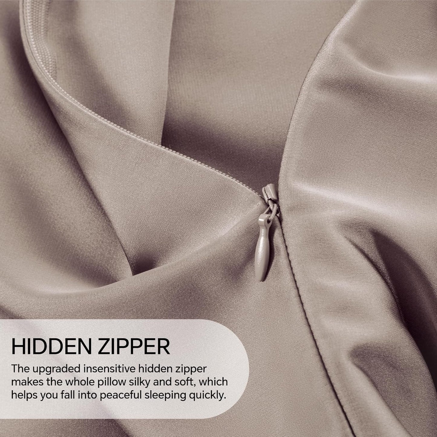 INFIIXSO Mulberry Silk Pillow Cases King Size Set of 2, Silk Pillowcase with Hidden Zipper 20"x36", Extraordinary Smooth and Soft Pillow Case for Hair and Skin(Caramel, 2 Pack)