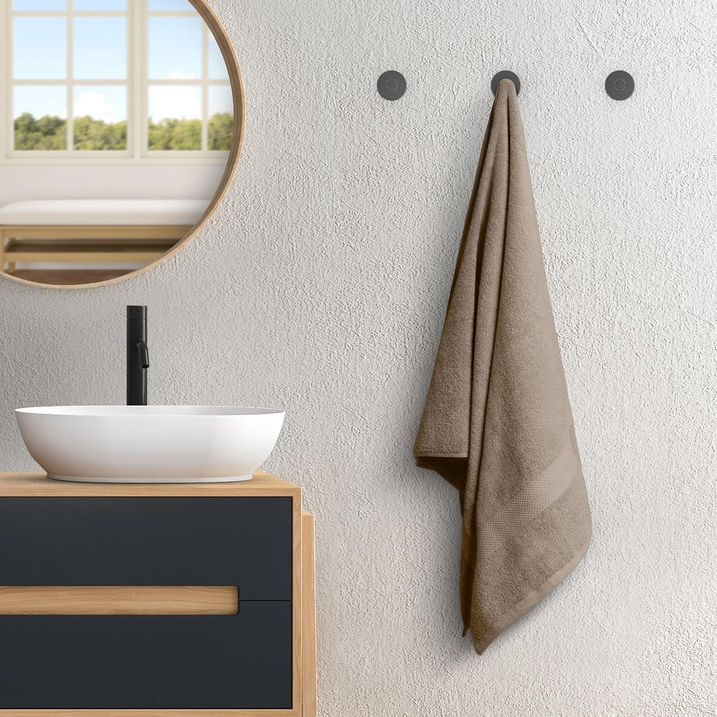 Avalon Towels Beige Bath Towels Set of 4 pcs (27x54 inches), 100% Cotton Towel Absorbent and Quick Dry Beige Towels for Bathroom, Super Soft and Perfect for Daily Use