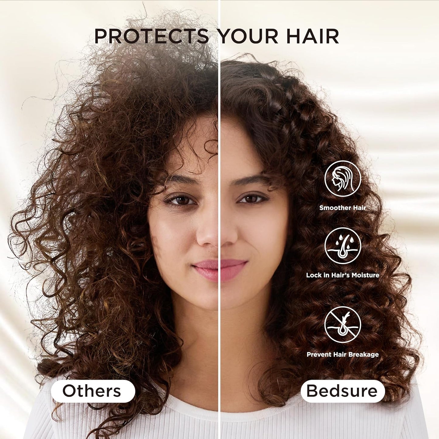 Bedsure Body Pillow Cover 20x54 Inches - Champagne Satin Similar to Silk Pillowcase for Hair and Skin, Cooling and Silky Long Body Pillow Pillowcase with Envelope Closure, Gifts for Women Men