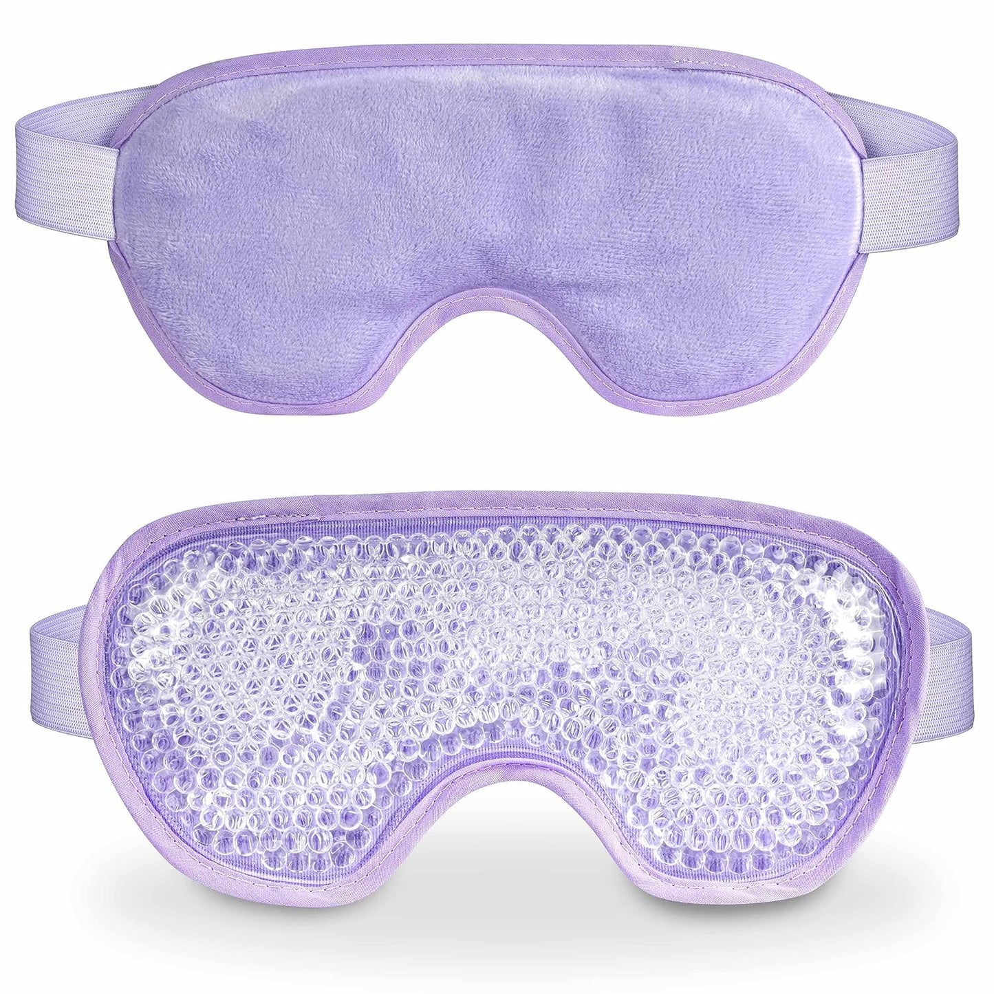 Cooling Eye Mask with Gel Bead, Reusable Cold Compress Ice Pack Sleeping Eye Cooling Pads for After Eyelid Surgery, Puffiness, Puffy Eyes, Headache, Migraine Relief （Purple）