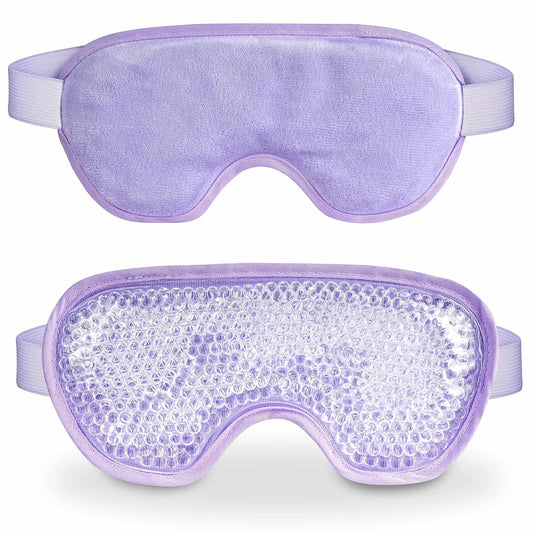 Cooling Eye Mask with Gel Bead, Reusable Cold Compress Ice Pack Sleeping Eye Cooling Pads for After Eyelid Surgery, Puffiness, Puffy Eyes, Headache, Migraine Relief （Purple）