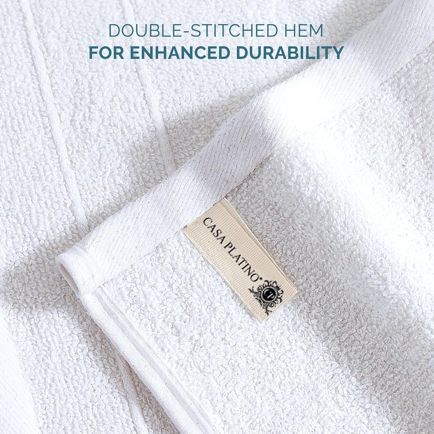 Casa Platino 100% Cotton Washcloths 6 Pack - Spa & Salon Quality Face Towels - Ring Spun, Soft & Absorbent Wash Cloth Rags for Body, Beauty, Home, Gym - Fingertip Towels - 13"x13", White Washcloths