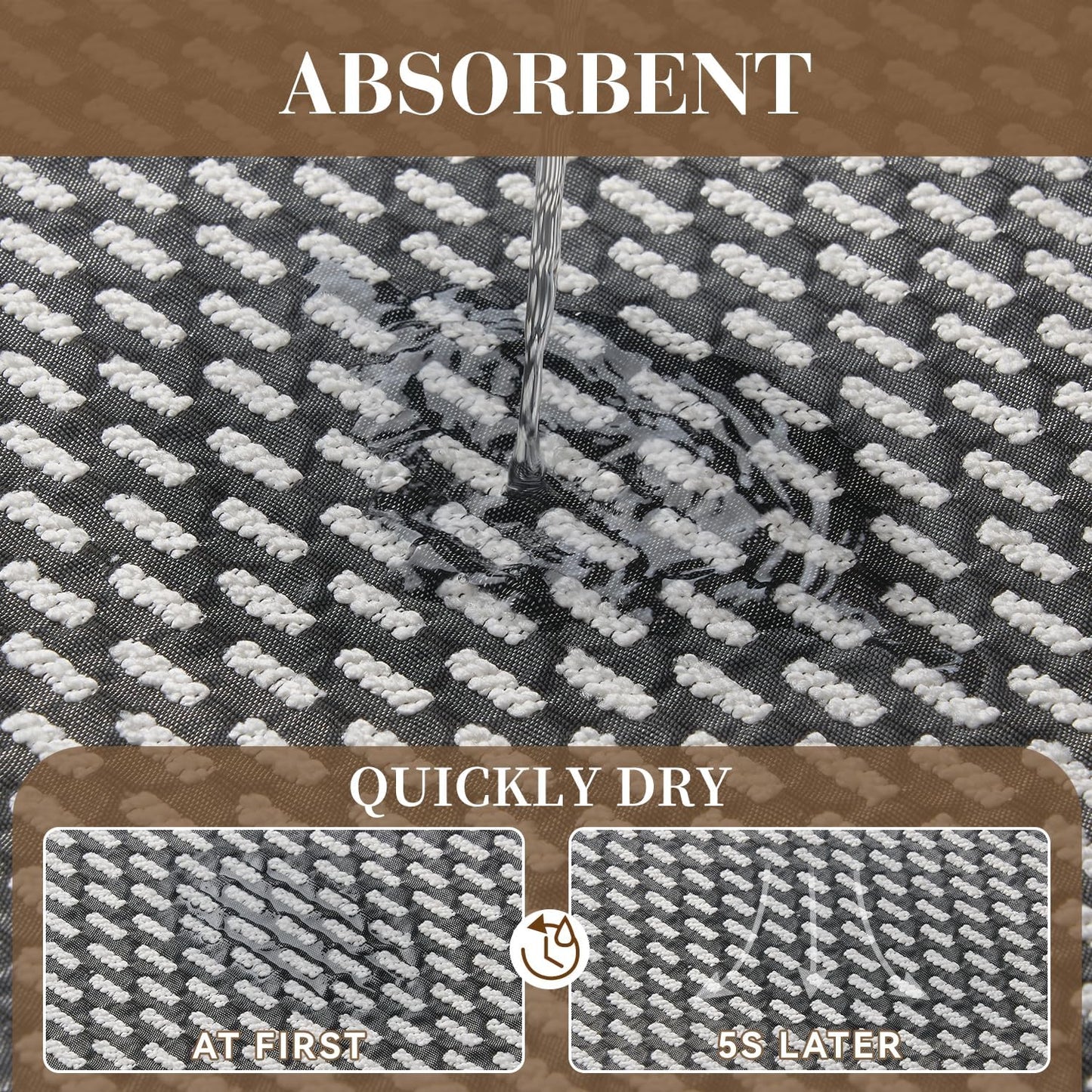 RESARE Non Slip Bath Mat - Machine Washable Bathroom Rugs, Super Absorbent Bath Mat Quick Dry Bathroom Mat, Bath Rugs Ultra Soft Rugs for Bathroom Floor, 24"x35" Dark Grey