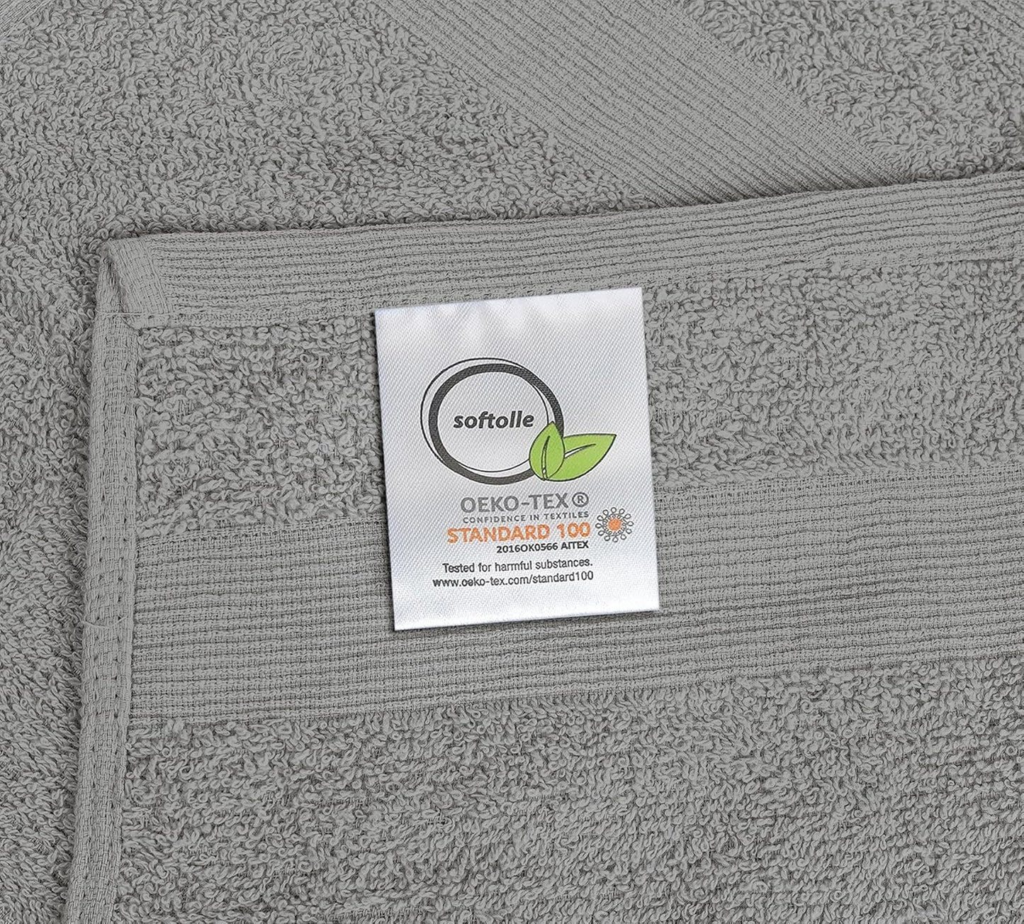 Premium Wash Cloths Pack of 12 (13" x 13") 100% Ring Spun Cotton | Luxury Washcloths | Ultra Soft Face Towels | Highly Absorbent Wash Cloths for face (Silver Grey)