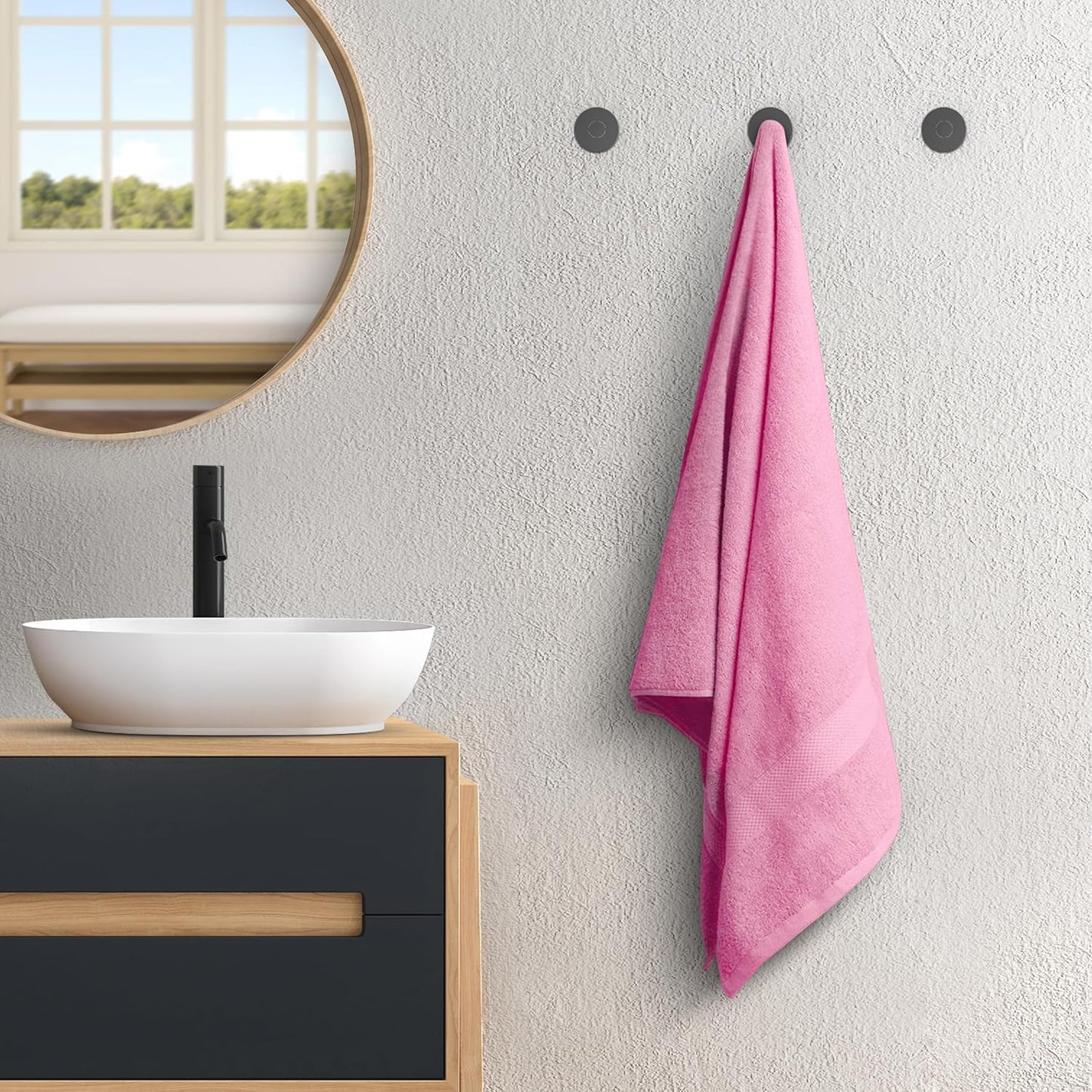 Avalon Towels Pink Bath Towels Set of 4 pcs (27x54 inches), 100% Cotton Towel Absorbent and Quick Dry Pink Towels for Bathroom, Super Soft and Perfect for Daily Use
