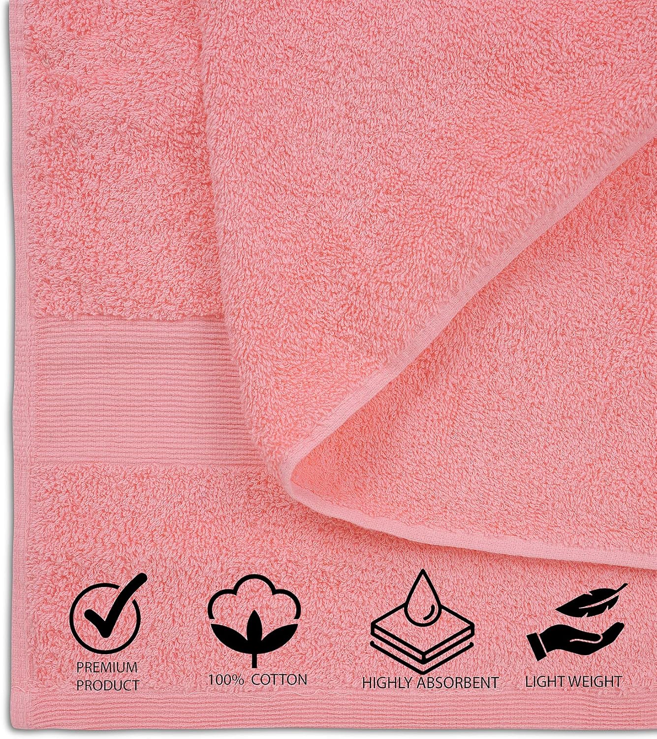 100% Cotton Luxury Bath Sheets - Pack of 2 (35" x 70") | Super Soft, Quick-Dry & Highly Absorbent Towels for Bathroom, Home, Spa & Gym (Pink)