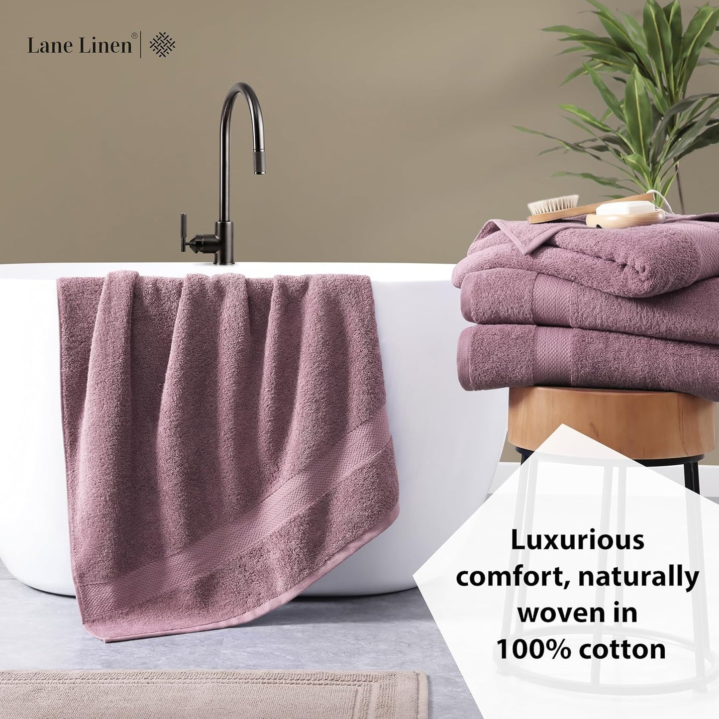 LANE LINEN 100% Cotton Bath Sheets 2 Pack (35"x66") - Ring Spun Cotton Extra Large Bath Towels Set - Quick Dry, Soft & Absorbent Oversized Towel Set - Holds Well After Multiple Washes - Wishful Mauve