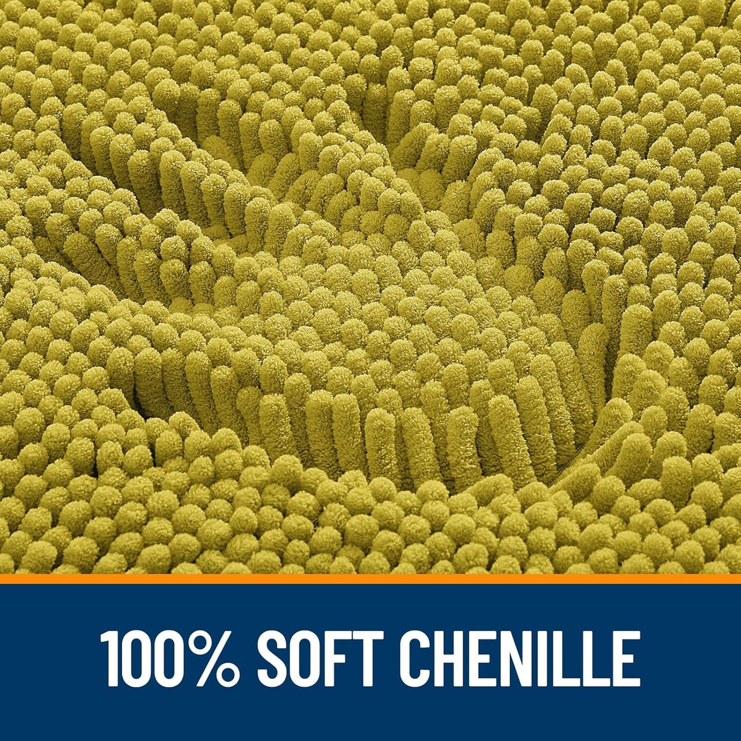 OLANLY Bathroom Rugs 24x16, Extra Soft Absorbent Chenille Bath Rugs, Rubber Backing Quick Dry, Machine Washable Bath Mats for Bathroom Floor, Tub and Shower, Home Decor Accessories, Deep Mustard