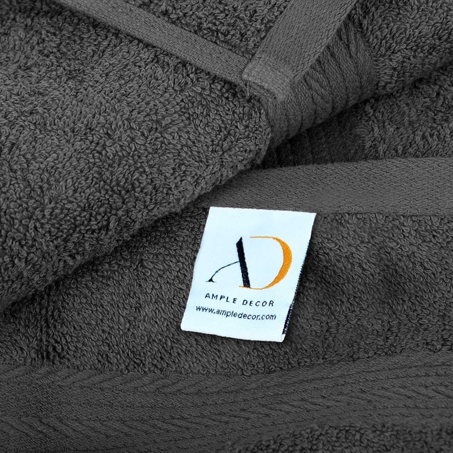 Ample Decor Hand Towel 18 X 28 Inch 600 GSM 100% Cotton, Soft Absorbent - 4 Pcs Gray