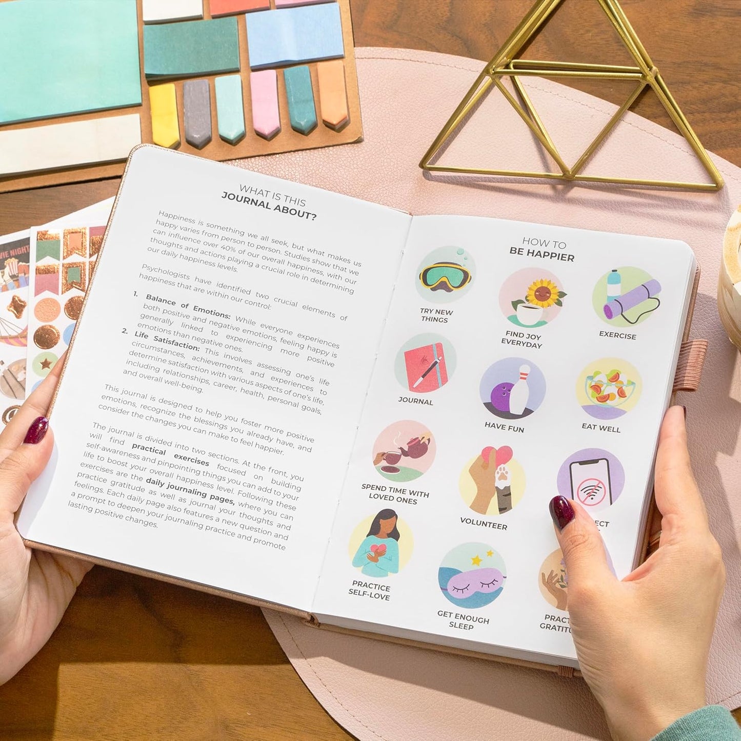 Clever Fox Happiness Notebook – Daily Positivity Journal for Women with Prompts & Positive Quotes – Affirmation & Self Esteem Gifts (Rose Gold)