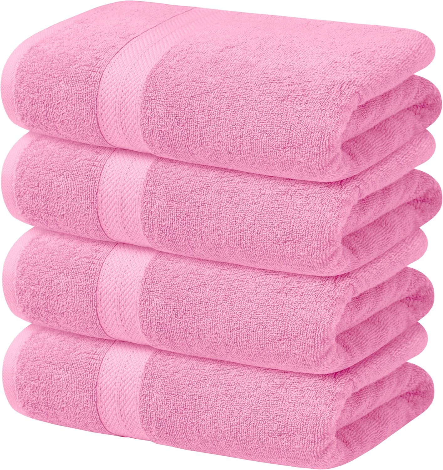 Avalon Towels Pink Bath Towels Set of 4 pcs (27x54 inches), 100% Cotton Towel Absorbent and Quick Dry Pink Towels for Bathroom, Super Soft and Perfect for Daily Use