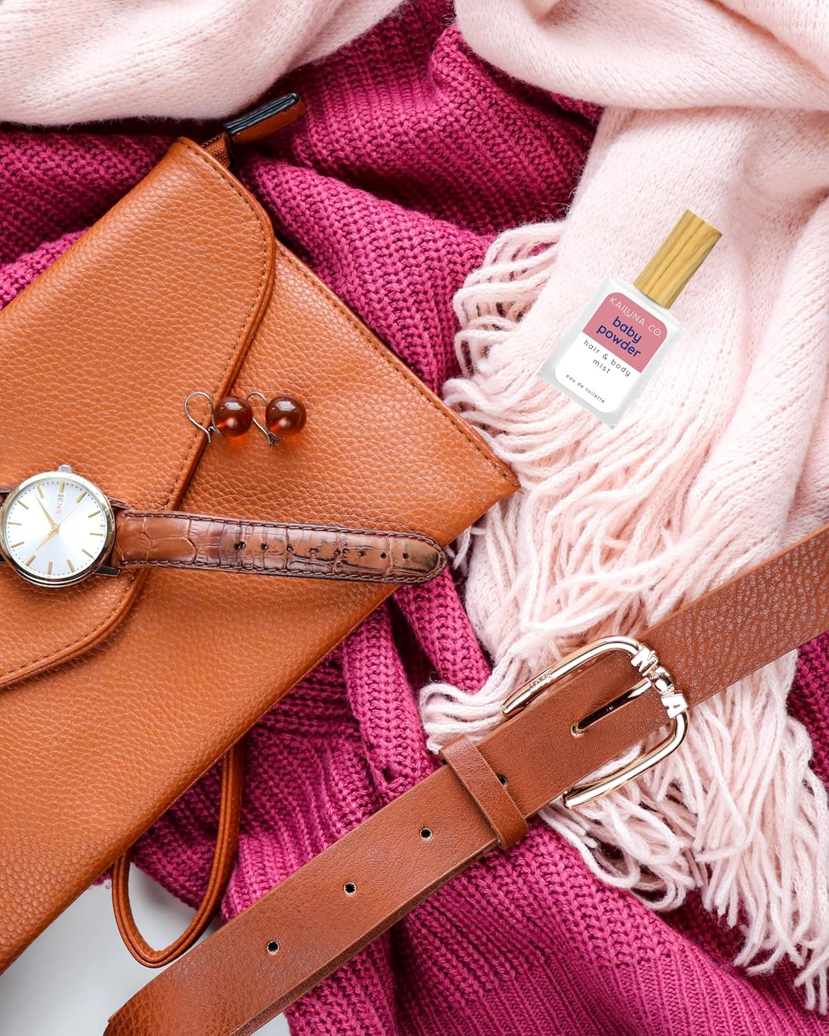 Baby Powder Natural Hair & Body Mist Spray, Twin Pack, Pure Essential and Fragrance Oils, Alcohol-Free, Handmade in California (2 x 0.5Fl Oz)