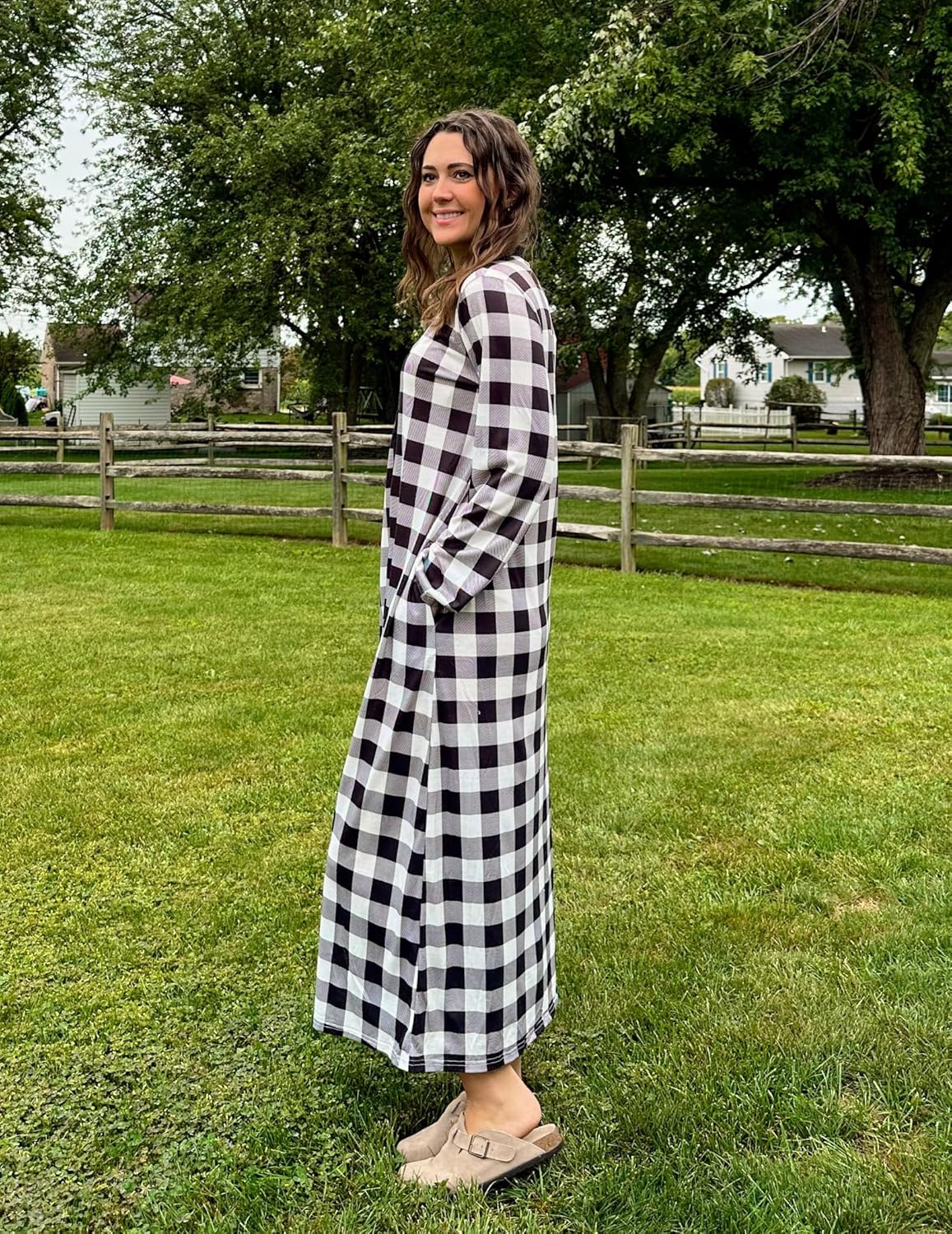 Ekouaer Women Zipper Robe Long Sleeve Loungewear Lightweight Housecoat Full Length Nightgown with Pockets