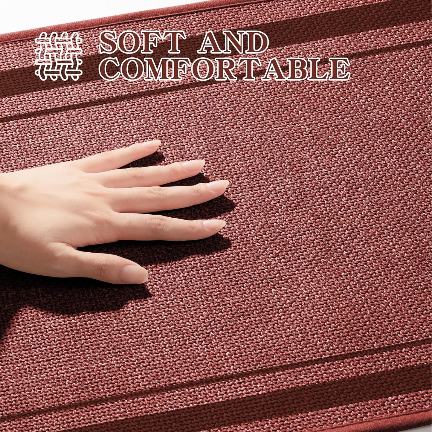 chakme Bathroom Rugs Mat 32x17, Ultra Thin Non Slip Bath Mat Quick Dry Absorbent Bath Mat for Bathroom, (Dark Pink, 32"x17")