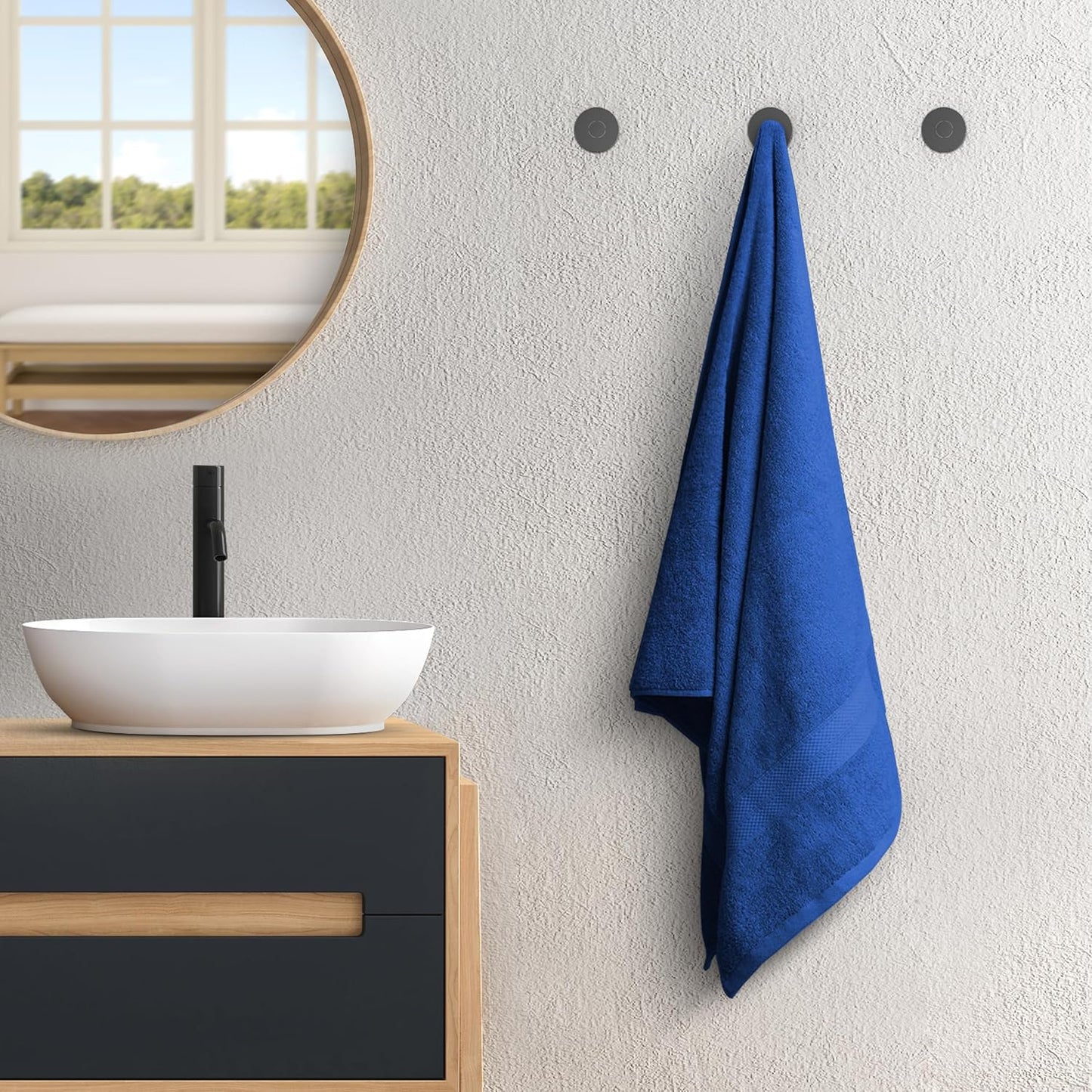 Avalon Towels Blue Bath Towels Set of 4 pcs (27x54 inches), 100% Cotton Towel Absorbent and Quick Dry Royal Blue Towels for Bathroom, Super Soft and Perfect for Daily Use