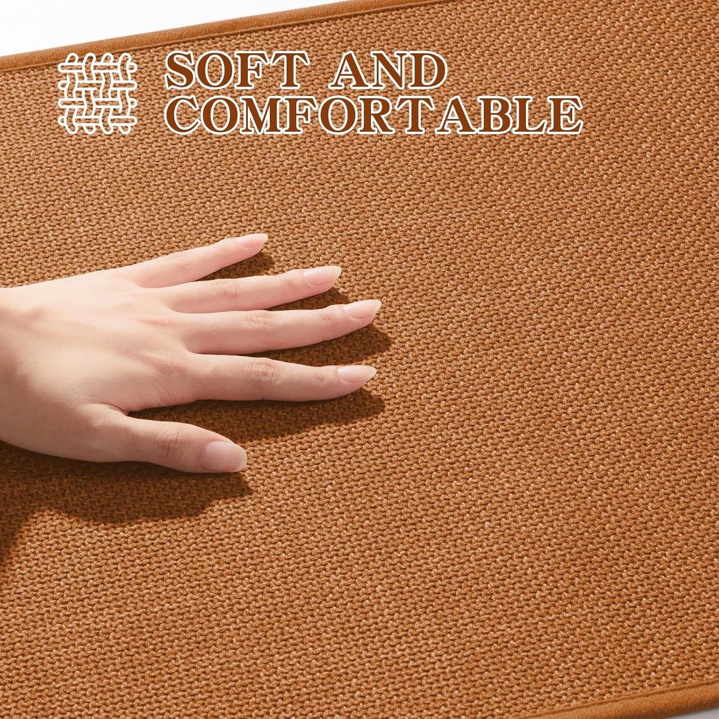 chakme Bathroom Rugs Mat 32x17, Ultra Thin Non Slip Bath Mat Quick Dry Absorbent Bath Mat for Bathroom Floor, (Orange, 32"x17")