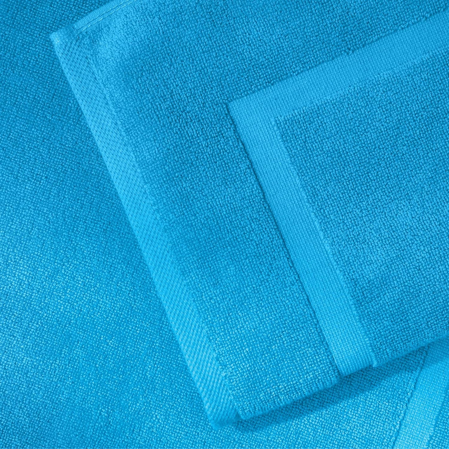 SALBAKOS 100% Turkish Cotton Bath Mat Set 2-Piece - 20x34 inch, Premium Quality Hotel & Spa Collection, Soft, Absorbent, Long Lasting, Durable Bathroom Rugs | Made in Turkey (Aqua, 2 Bath Mats)