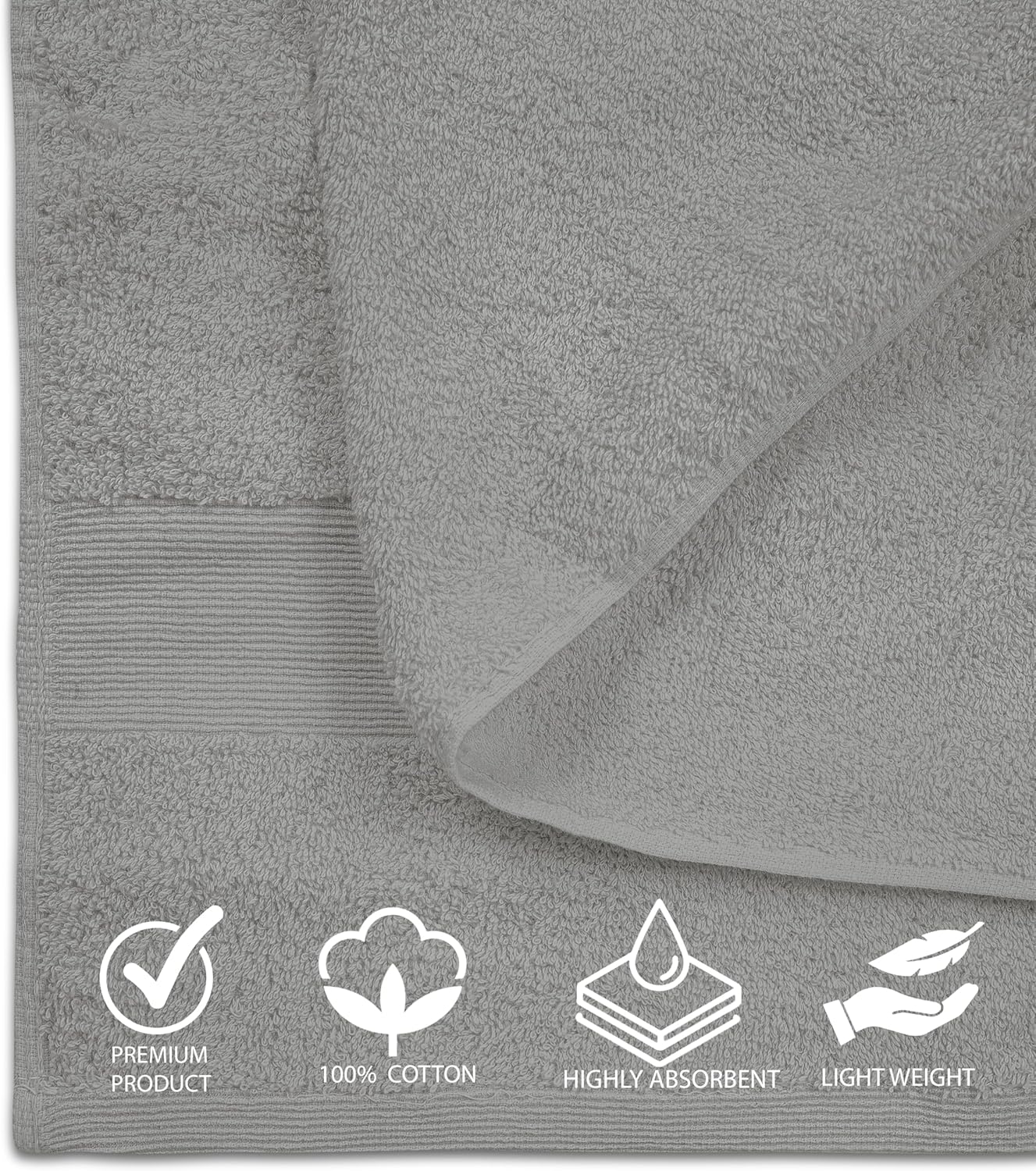 100% Cotton Luxury Bath Sheets - Pack of 2 (35" x 70") | Super Soft, Quick-Dry & Highly Absorbent Towels for Bathroom, Home, Spa & Gym (Silver Grey)