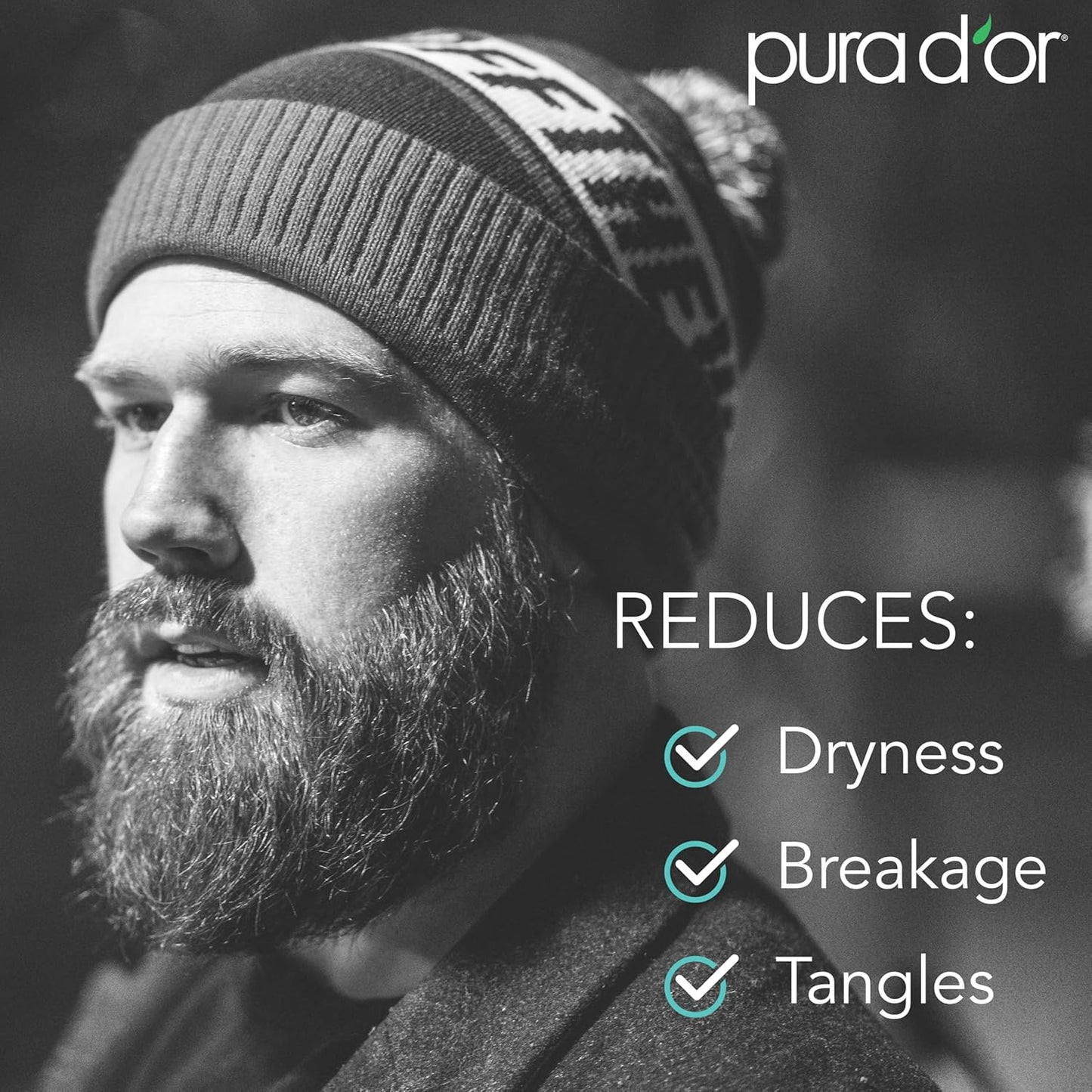 PURA D'OR 8 Oz Thickening Beard Wash - Biotin & Castor Oil Formula with Rosemary - Helps Enhance Moisture, Thickness & Shine, Helps Reduces Dryness & Breakage - For Men