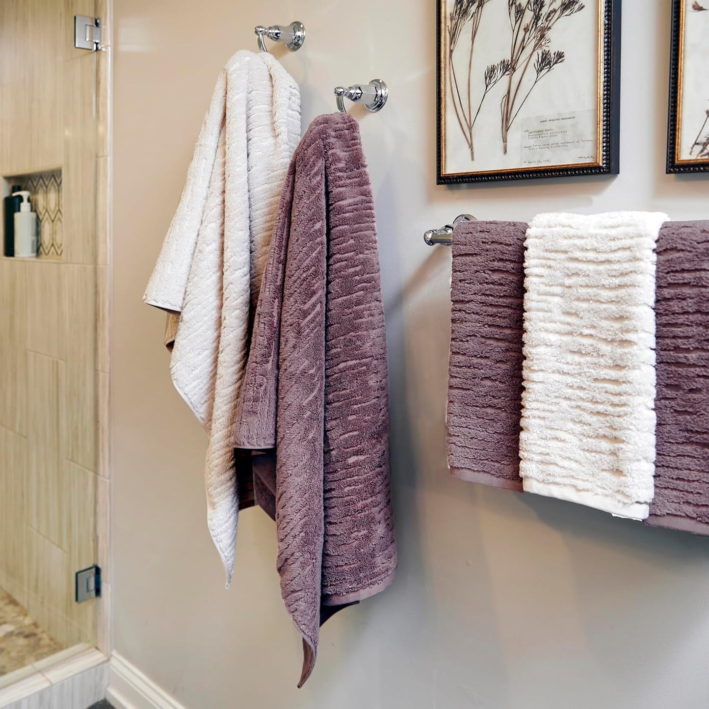 SKL Home CloudSoft Cotton Luxury 2-Piece Hand Towel Set, Oatmeal