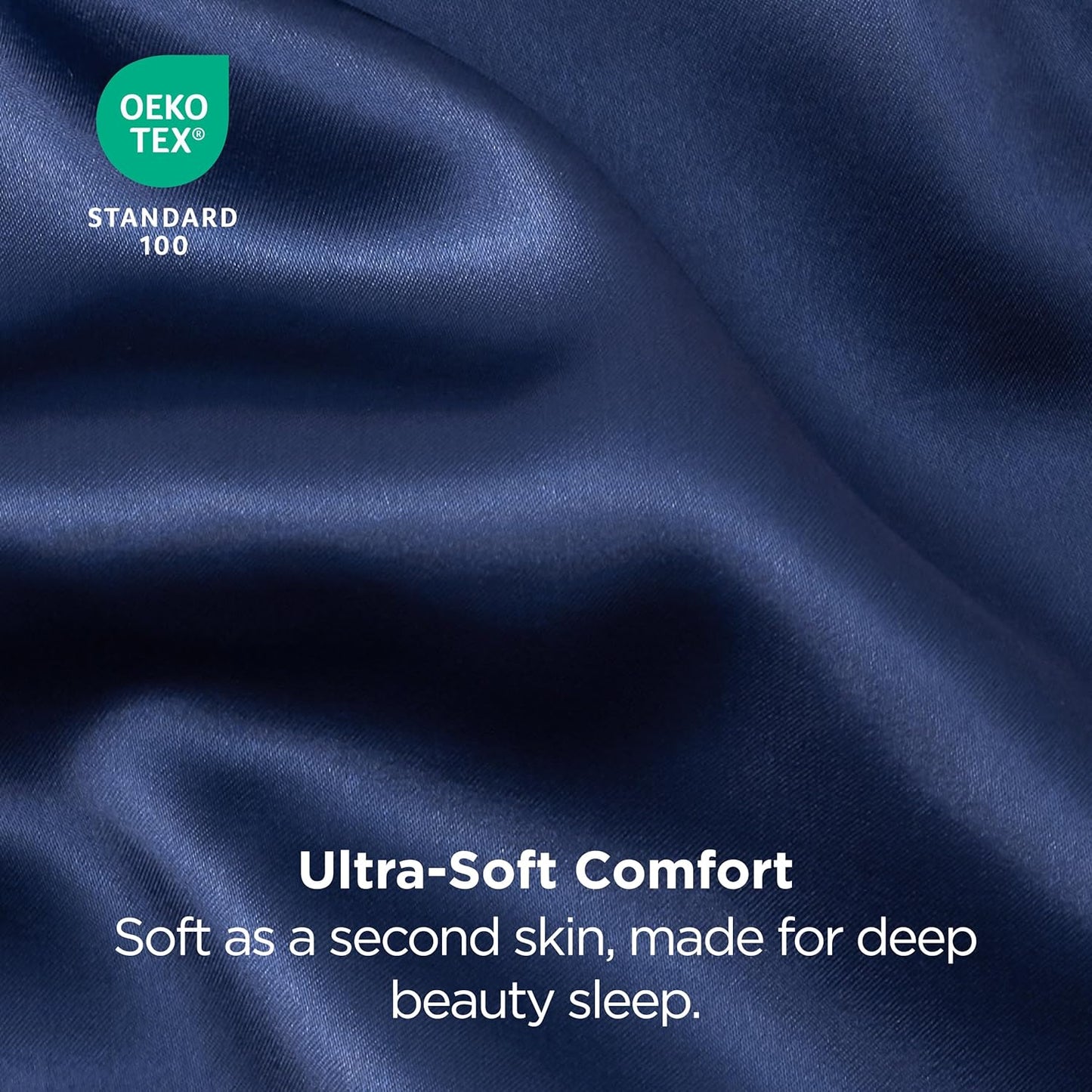 Bedsure Satin Pillowcases, Similar to Silk Pillow Cases Queen Size Set of 2, Pillow Case for Sleeping Women with Envelope Closure, Gifts for Women Men, Navy, 20x30 Inches, 2pcs