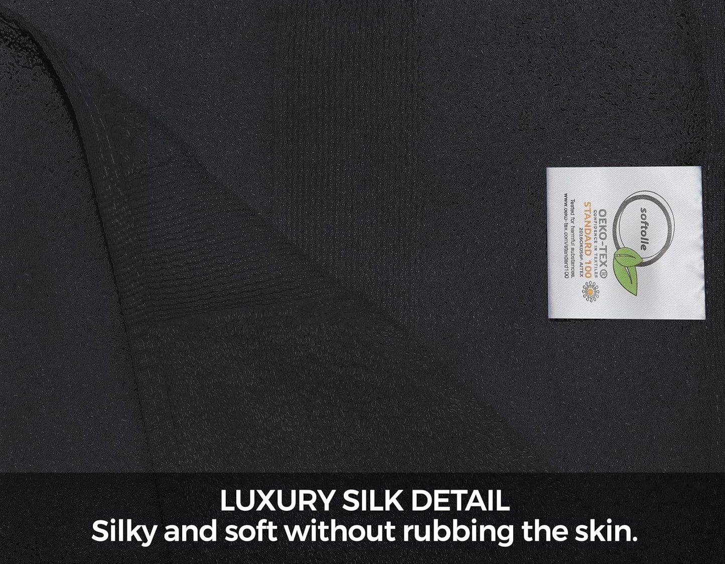 Softolle Luxury 8 Piece Towel Set, 2 Bath Towels 2 Hand Towels 4 Washcloths, 100% Cotton Towels for Bathroom, Home, Spa & Gym - Highly Absorbent Ultra Soft Quick-Dry (Grey)