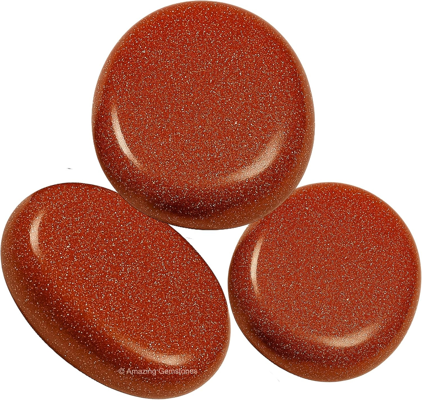 Amazing Gemstone Red Goldstone Crystals and Healing Stones - Large Palm Stone Crystals Piedra - Crystal for Good Luck, Balanced Positive Energy, Meditation - Unique Stocking Stuffers Gifts for Women