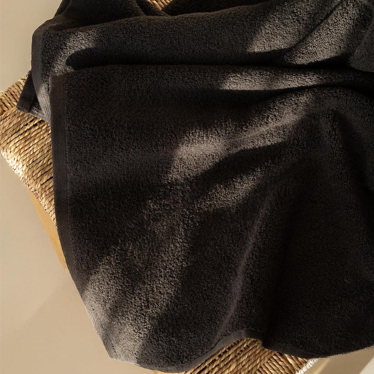 SALBAKOS 100% Turkish Cotton Jumbo Bath Sheet Towel Oversized 40x80 inch | Premium Hotel & Spa Quality, Soft, Absorbent, XL Bath Towels | Made in Turkey (Pack of 1, Black, Jumbo Bath Sheet)