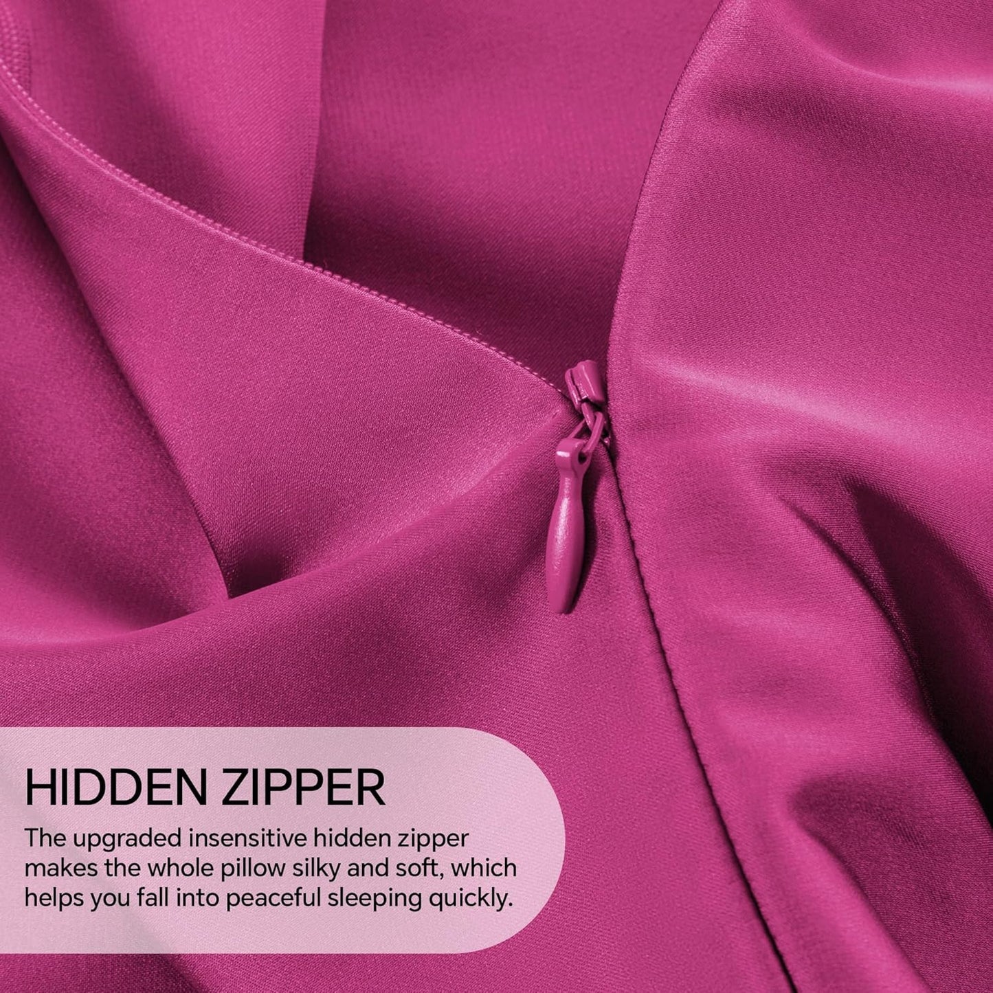 INFIIXSO Mulberry Silk Pillowcase for Hair and Skin, Silk Pillow Cases King Size with Hidden Zipper 20x40 Inches, Extraordinary Smooth and Soft Cooling Pillow Cases for Hot Sleepers(Hot Pink, 1 Pack)