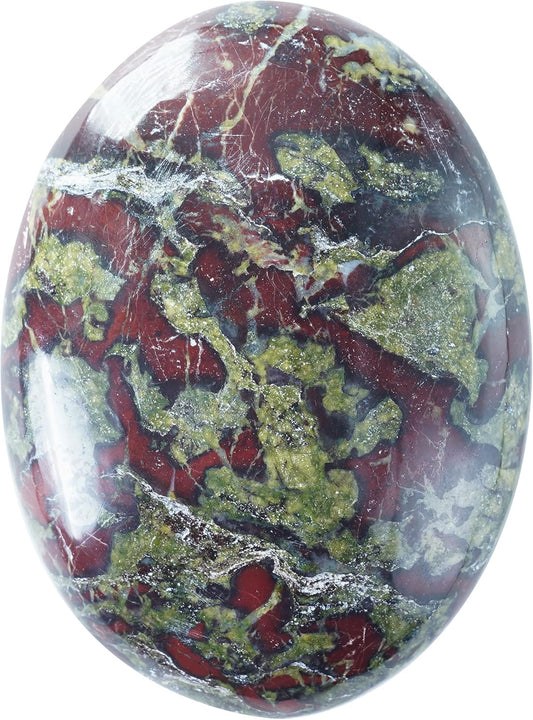 Crocon 50mm Dragon Bloodstone Large Oval Palm Stone 900+ Carats Pocket Massage Worry Stones for Natural Body Chakra Balancing Reiki Healing Stones and Crystal Grid Healing Massage Spa Energy Crystals