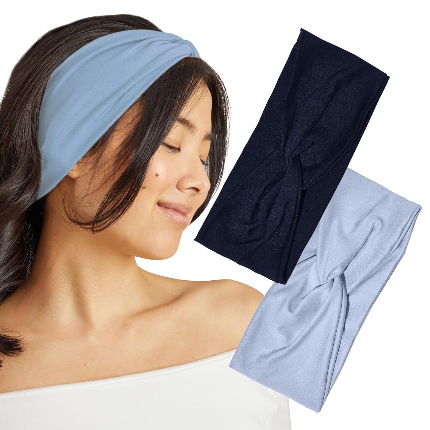 Kitsch Wide Headbands for Women - Fashion Sports Headband for Workout, Yoga, Gym, Running, Exercise | Stretchy Head Bands| Hair Accessories | Ideal Gifts for Women - Garden Bouquet, 2pcs