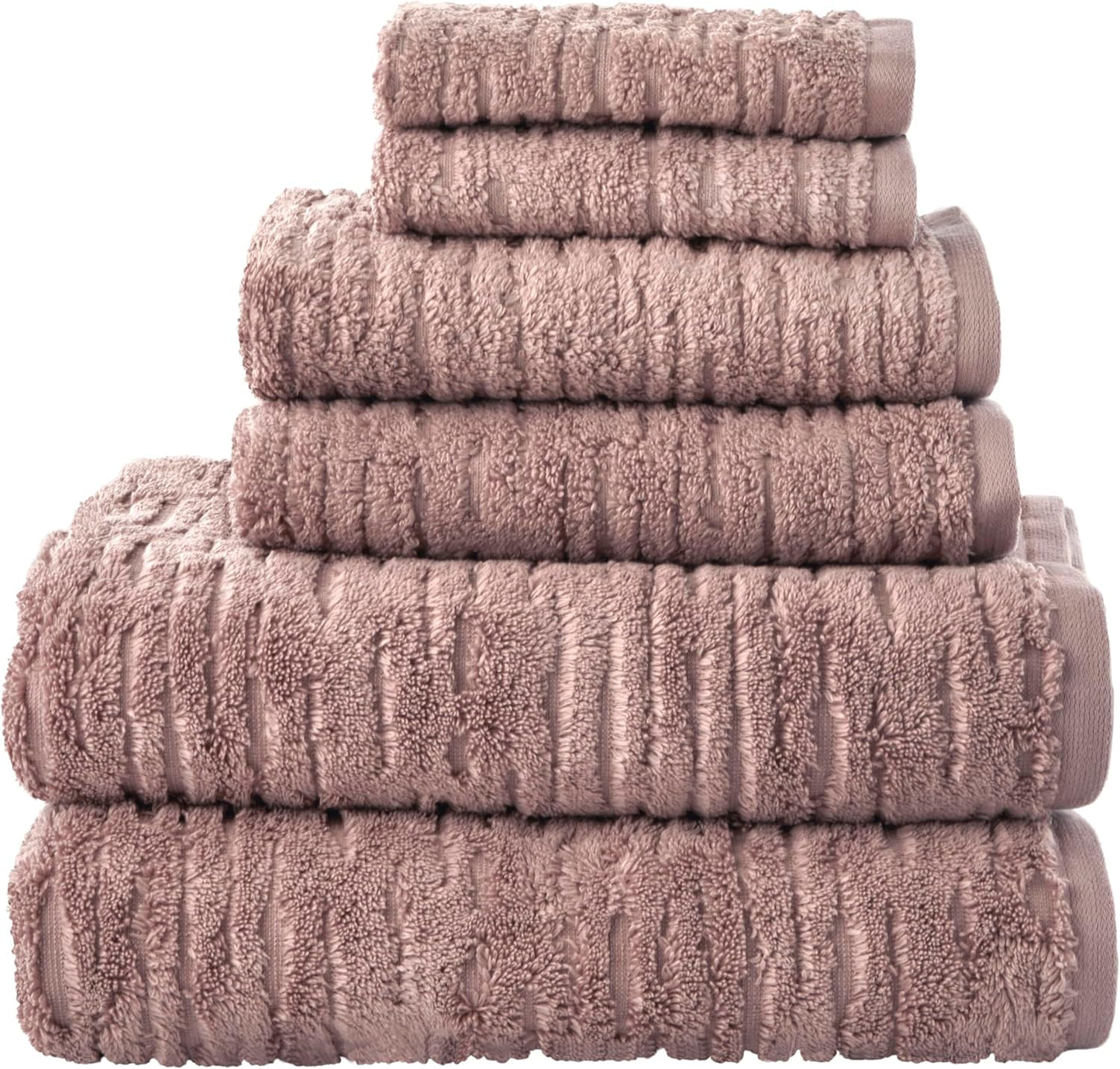 SKL Home CloudSoft Cotton Luxury 6-Piece Towel Set, Clay