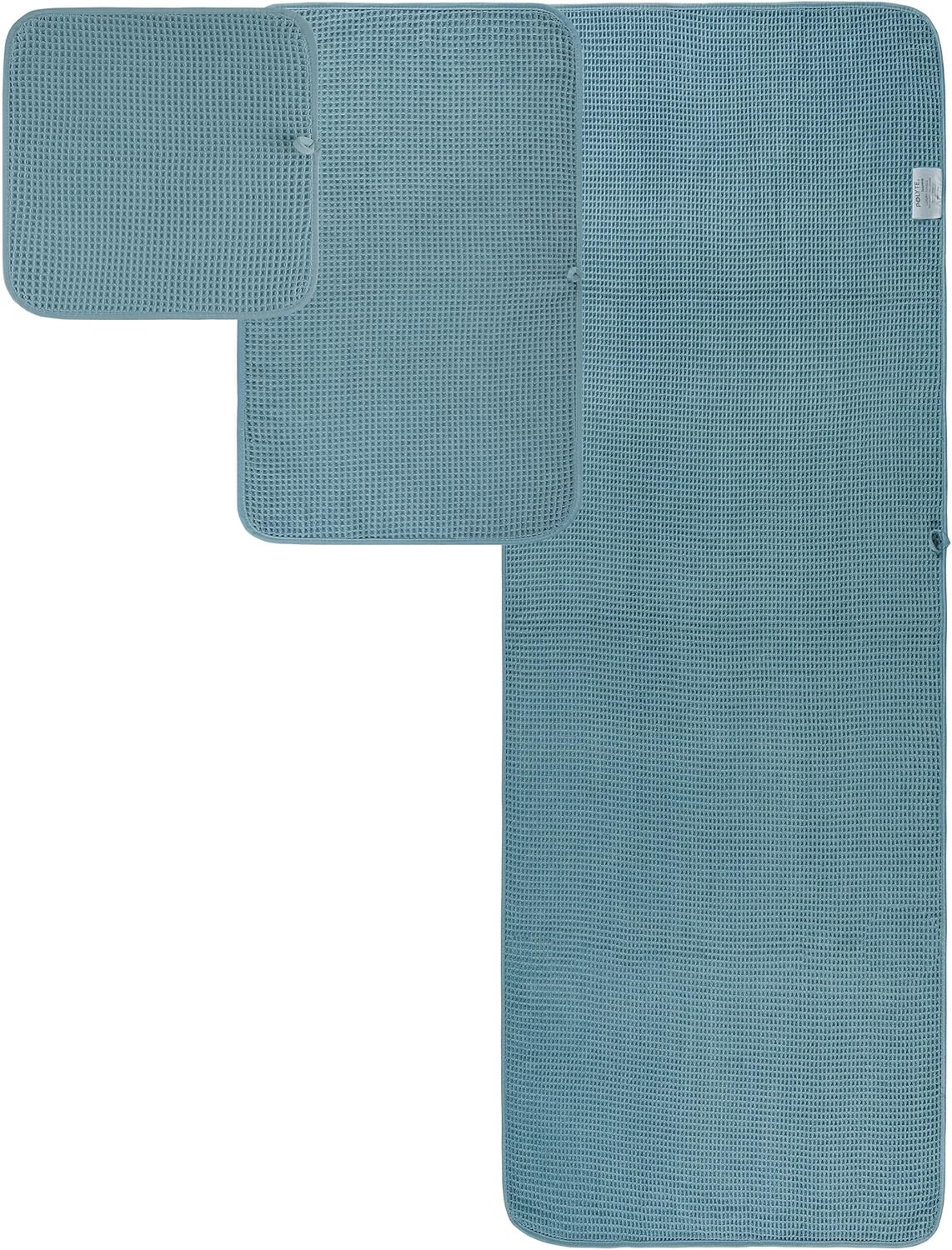 POLYTE Oversize, 60 x 30 in., Quick Dry Lint Free Microfiber Bath Towel Set, 6 Piece (Waffle Weave)