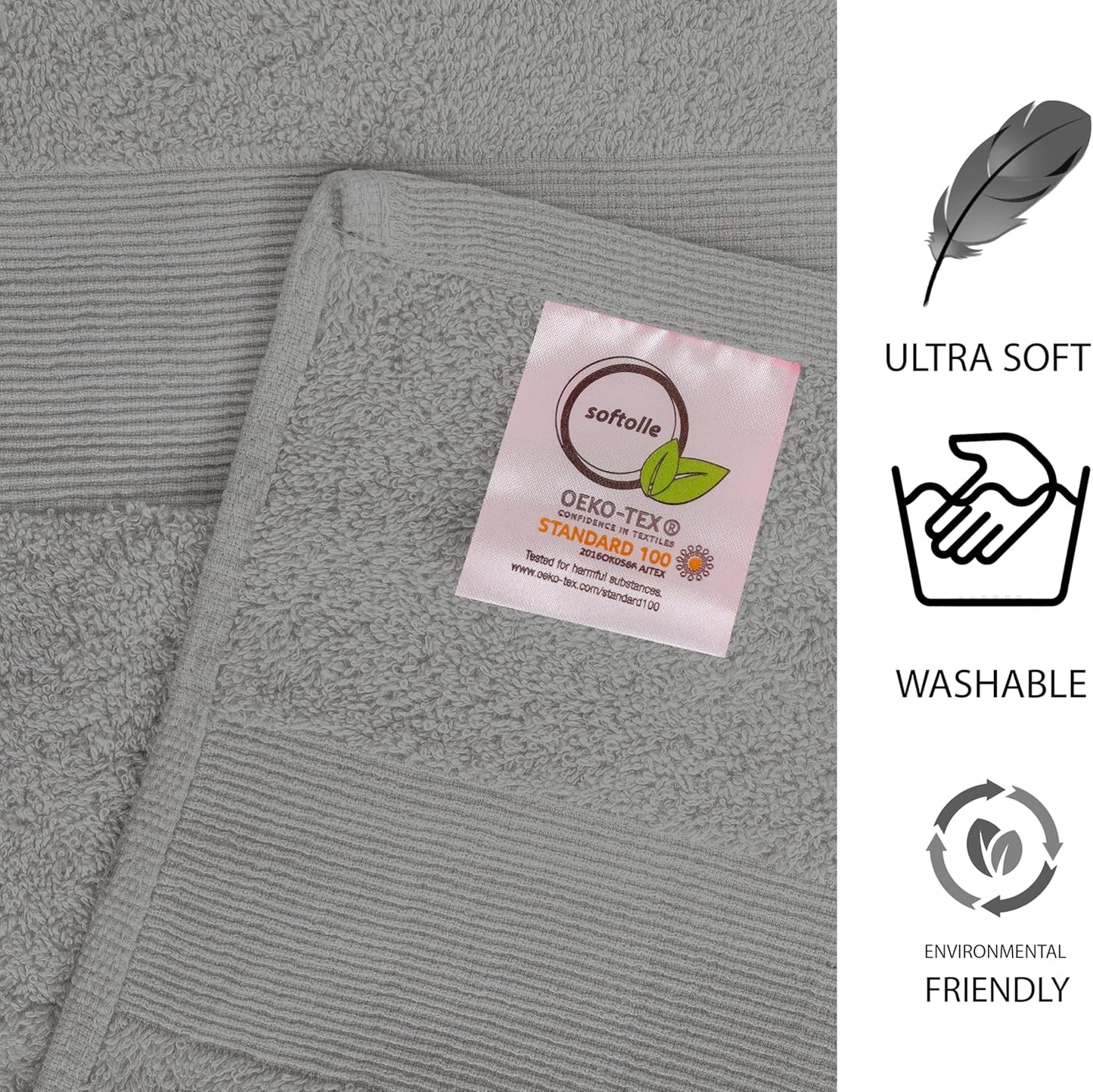 100% Cotton Luxury Bath Sheets - Pack of 2 (35" x 70") | Super Soft, Quick-Dry & Highly Absorbent Towels for Bathroom, Home, Spa & Gym (Silver Grey)