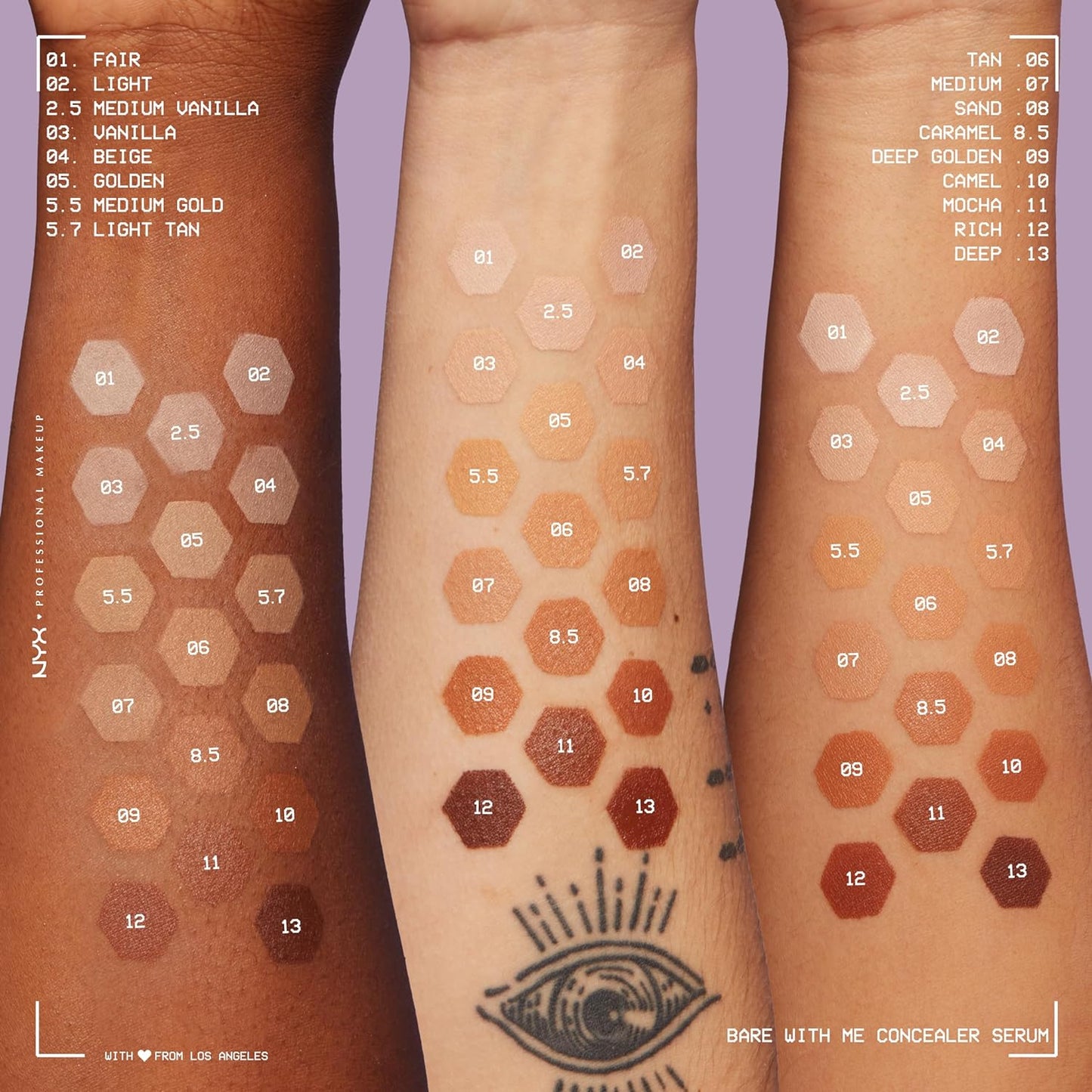 NYX PROFESSIONAL MAKEUP Bare With Me Concealer Serum, Concealer Makeup For Up To 24Hr Hydration - Tan