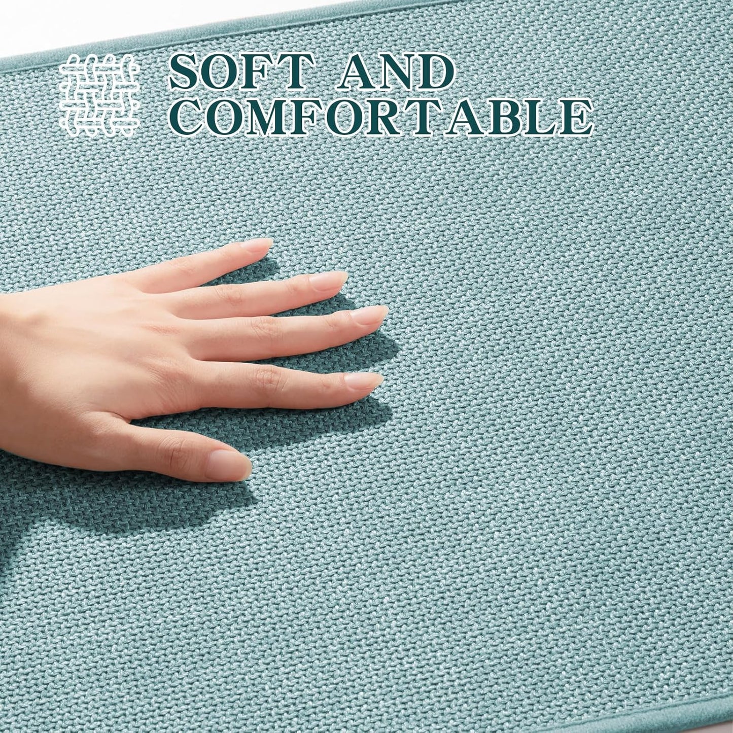 chakme Bathroom Rugs Mat 59x25, Ultra Thin Non Slip Bath Mat Large Quick Dry Absorbent Bath Mat for Bathroom Floor, (Navy Blue, 59"x25")