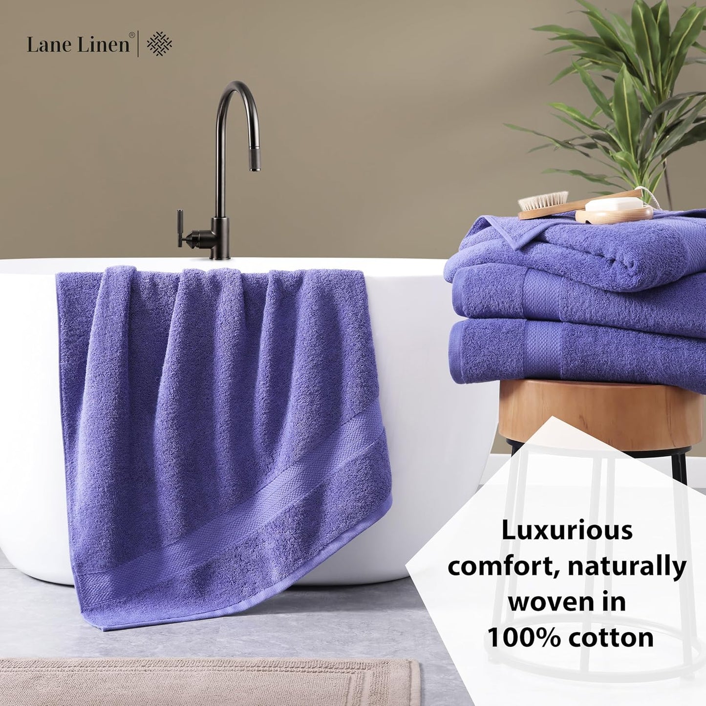 LANE LINEN 100% Cotton 2 Pack Bath Sheets (35"x66") - Ring Spun, Extra Large Cotton Bath Towels Set - Quick Dry, Soft & Absorbent Oversized Towel Set - Remains Soft After Multiple Washes - Blue Irish
