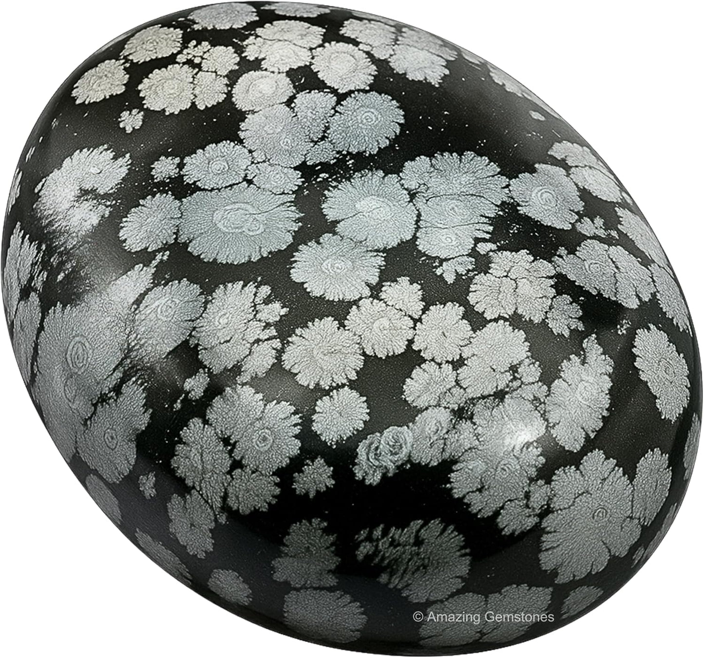 Amazing Gemstone Snowflake Obsidian Crystals and Healing Stones - Large Palm Stone Crystals Piedra - Crystal for Good Luck, Positive Energy, Meditation - Unique Stocking Stuffers, Gifts for Women