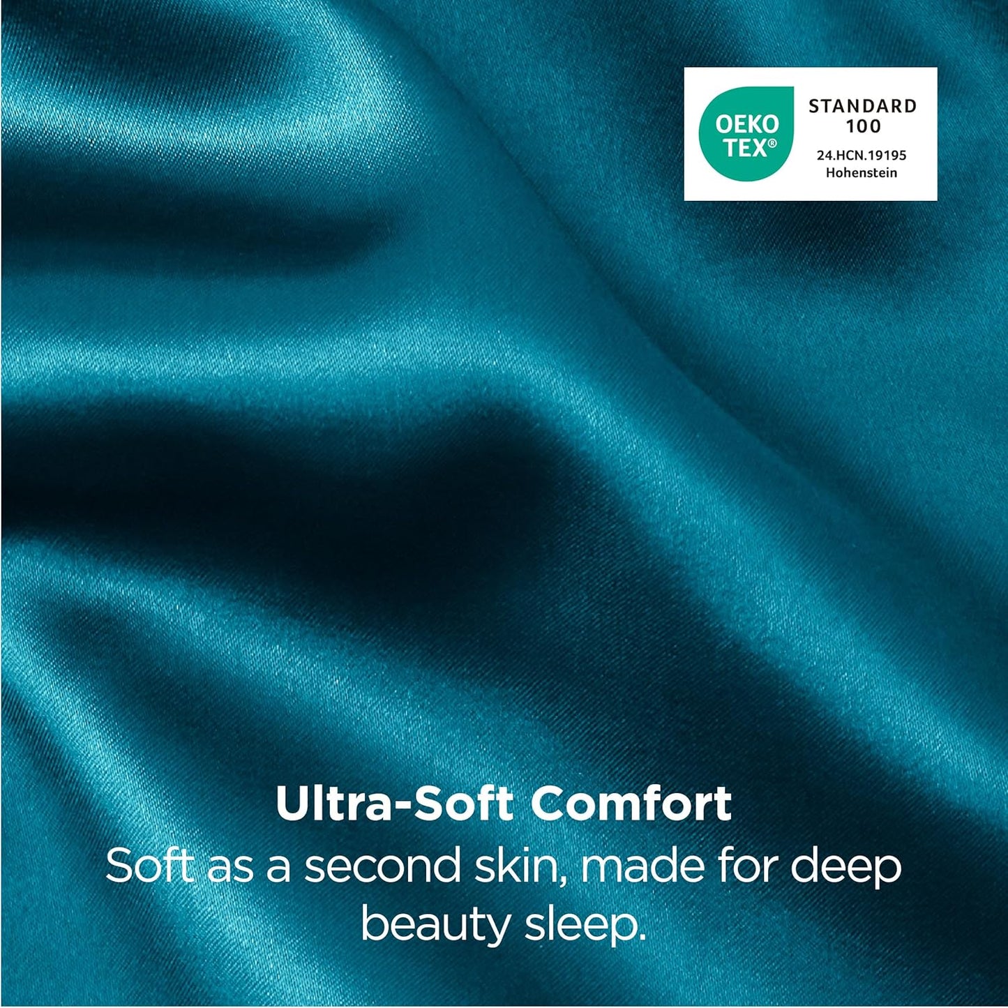 Bedsure Satin Pillowcase 2 Pack Similar to Silk Pillow Cases Standard Size, Pillow Case for Sleeping Women with Envelope Closure, Gifts for Women Men, Teal, 20x26 Inches, 2pcs