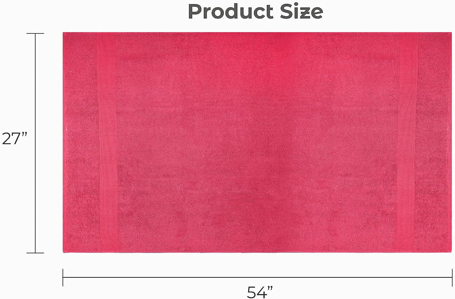 Softolle Luxury Bath Towels Set of 4 (27” x 54”) | Towels for Bathroom | Super Soft | Highly Absorbent Towels for Home, Spa, Gym (Raspberry)